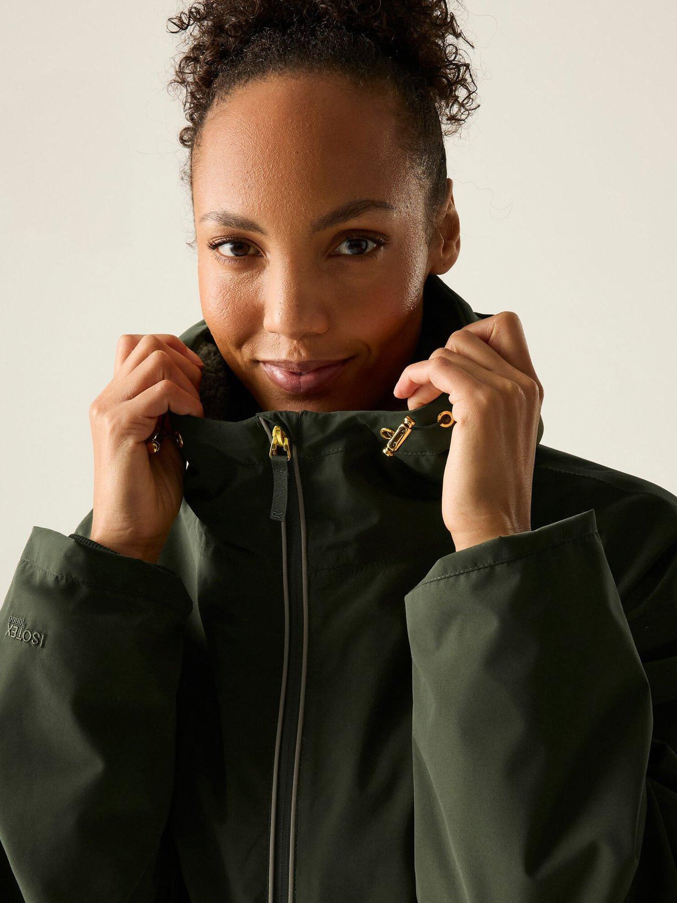 Image 4 of 7 of Regatta Womens Luxe Heritage Waterproof Hooded Longline Robe - Dark Khaki