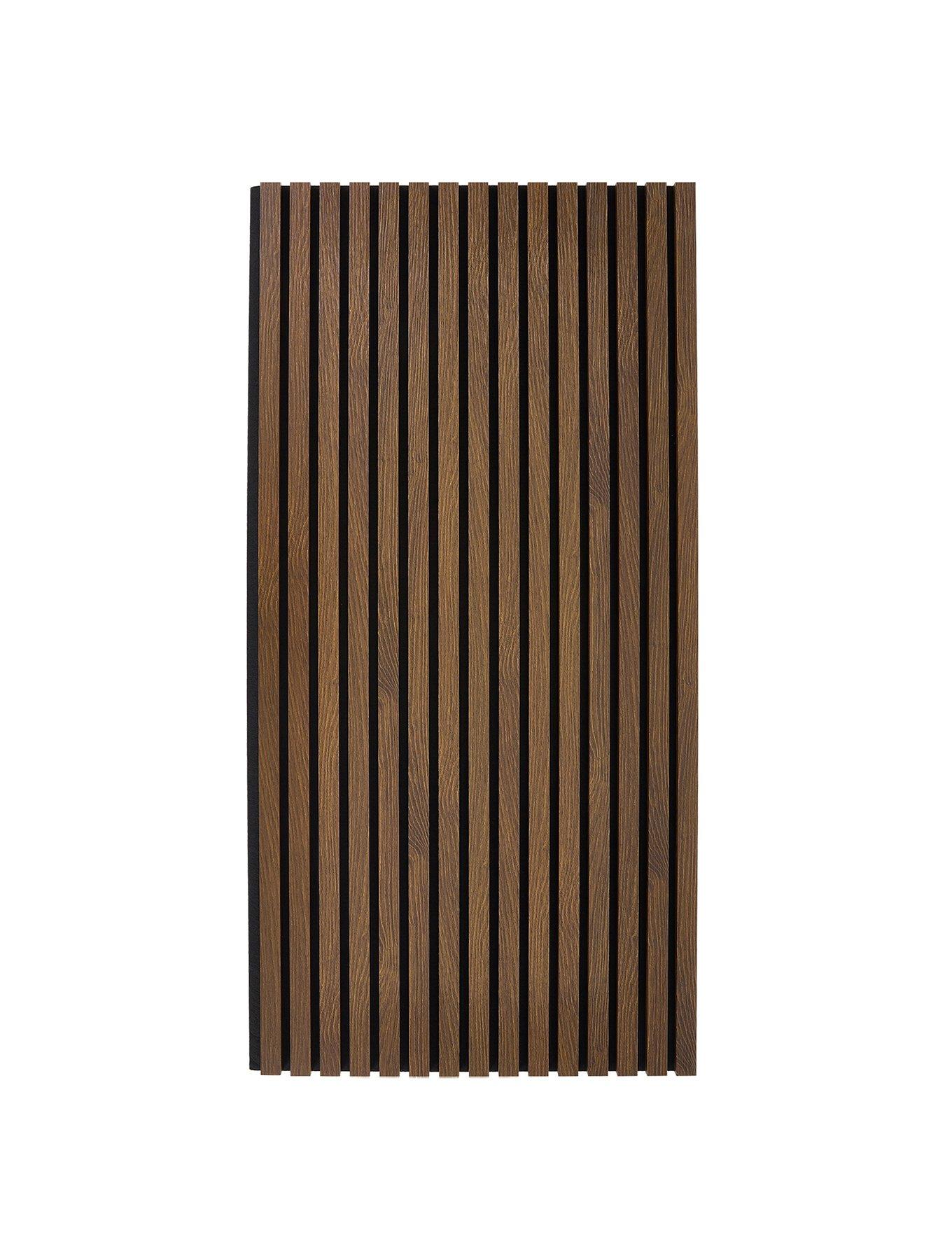 Image 2 of 7 of Living and Home Acoustic MDF Wall Panel Walnut Wood Grain Effect 60cm W x 120cm H