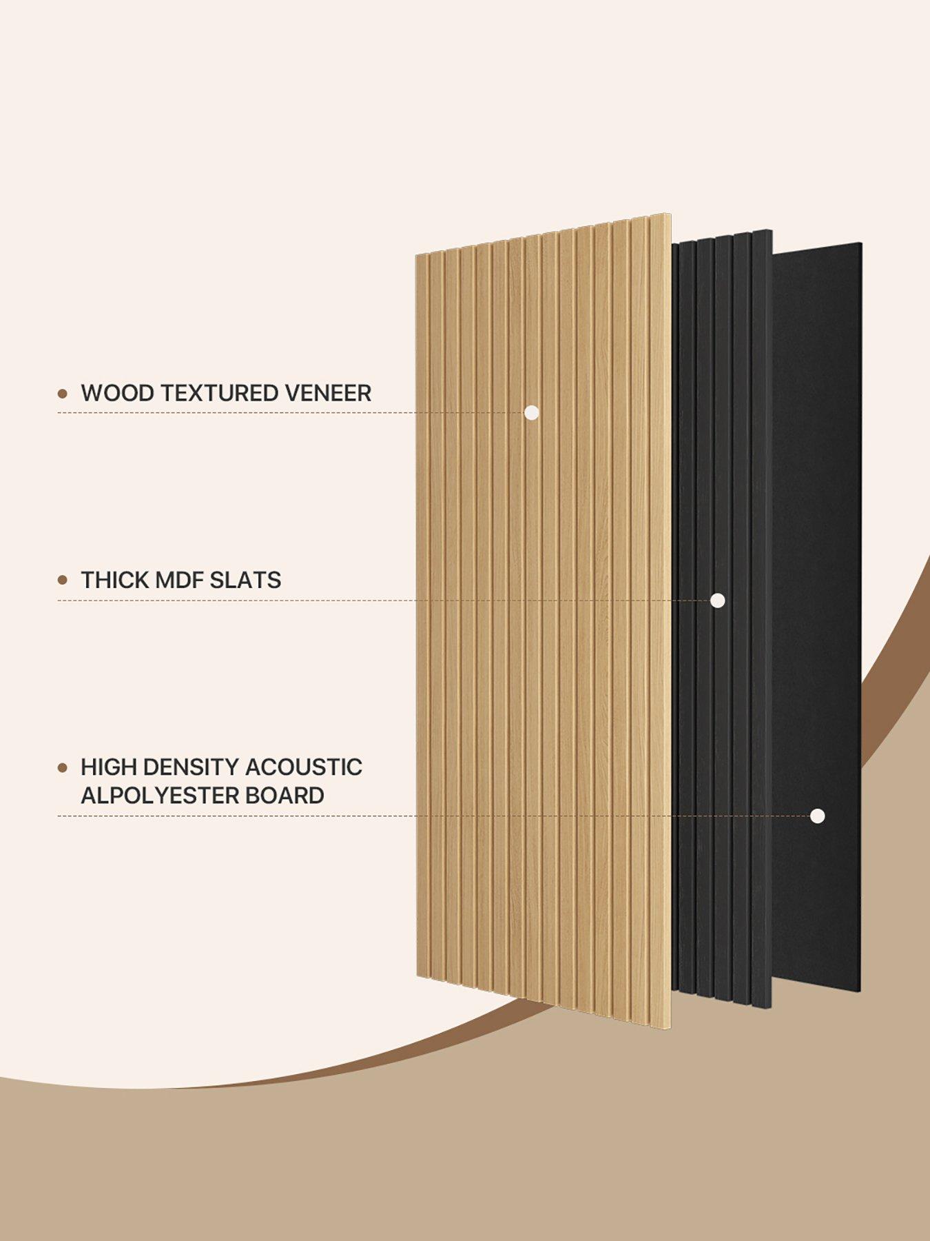Image 6 of 7 of Living and Home Acoustic MDF Wall Panel Wenge Effect 60cm W x 120cm H