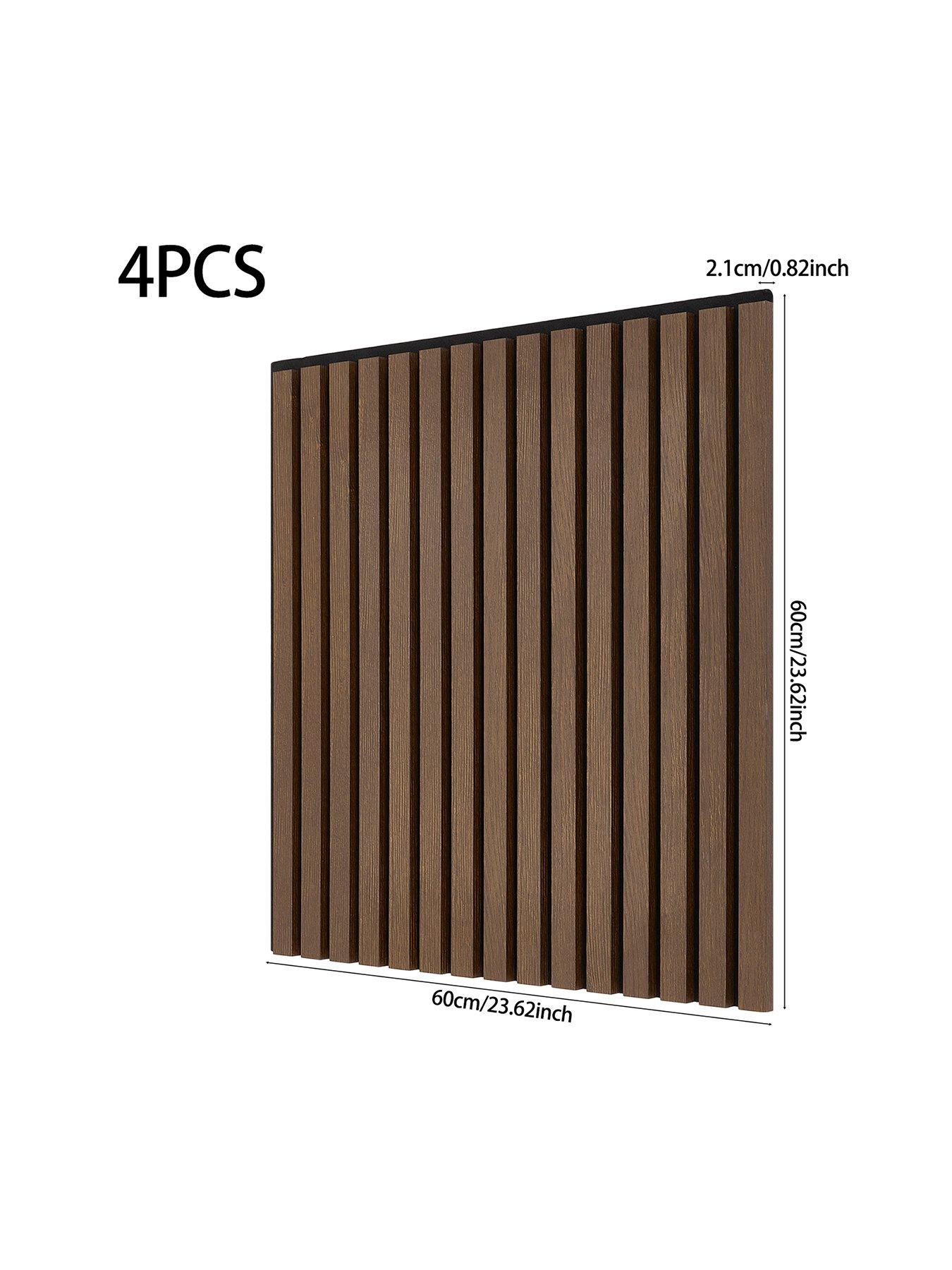 Image 7 of 7 of Living and Home 4-Pack Acoustic MDF Wall Panels Walnut Effect 60cm W x 60cm H