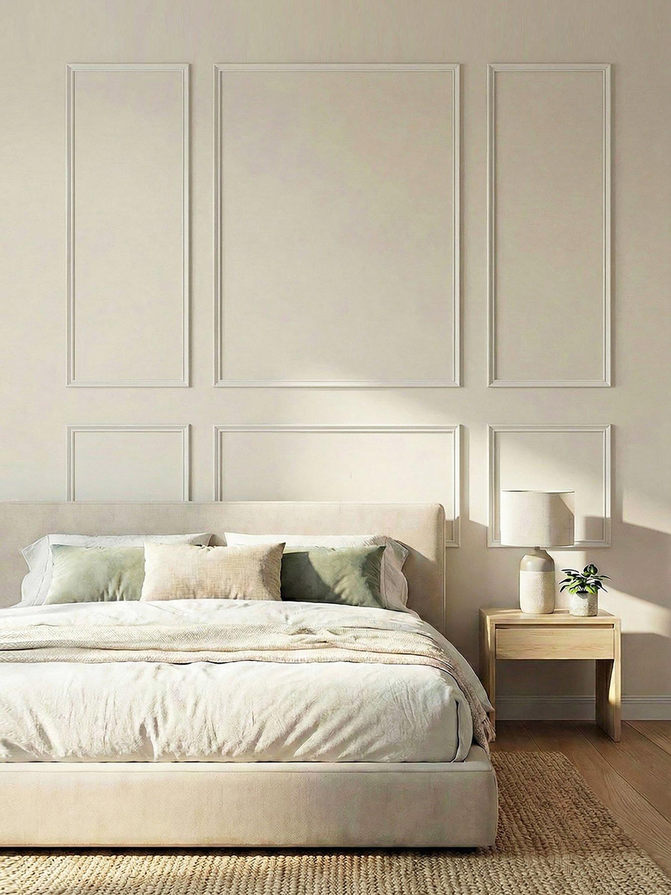 Image 1 of 7 of Living and Home Set of 3 Waterproof Self-Adhesive Pre-Cut Wall Moulding Frame Kit 4 Sizes