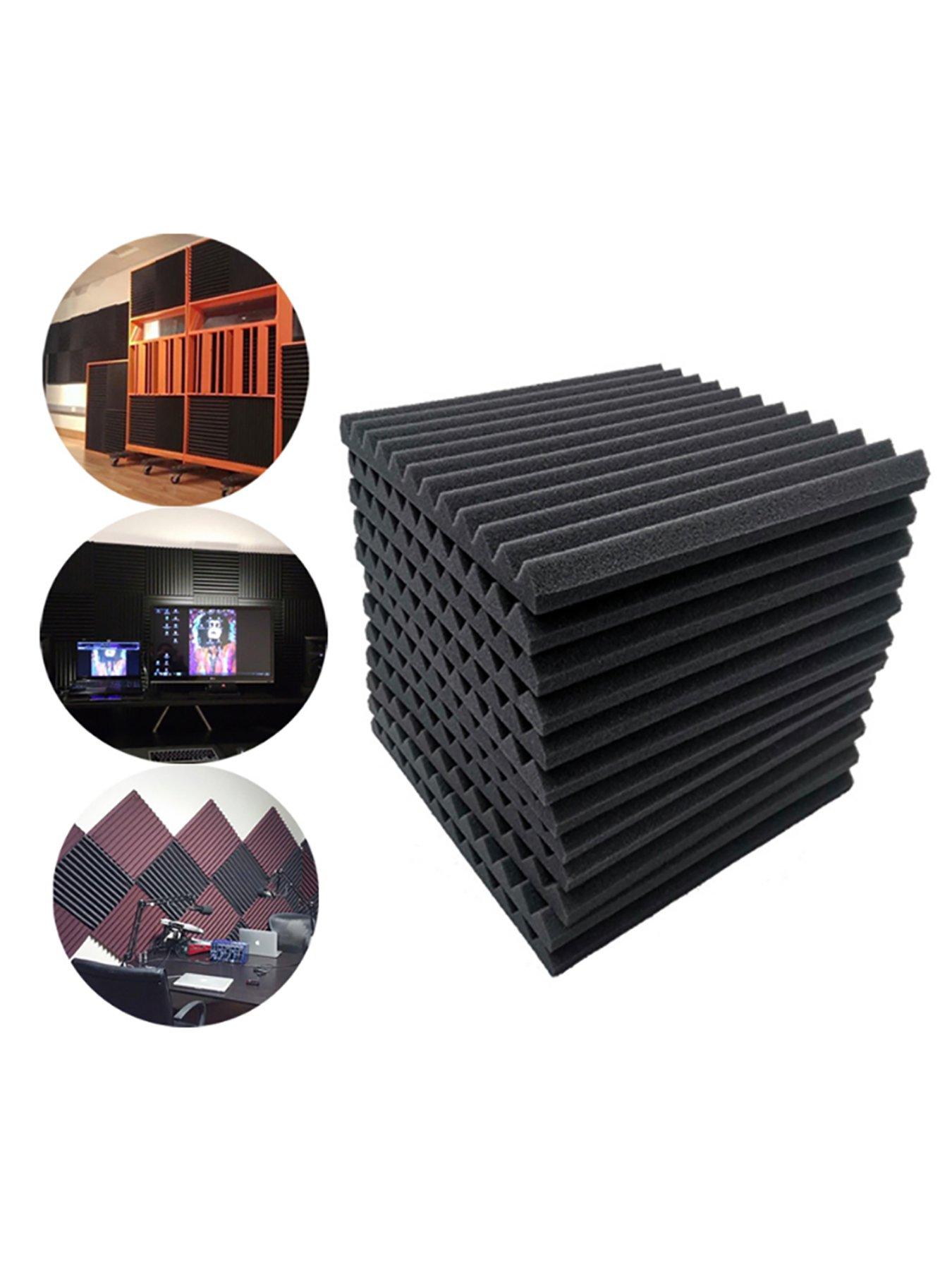 Image 2 of 7 of Living and Home 12Pcs High-Density Flame-Retardant Acoustic Foam Panels