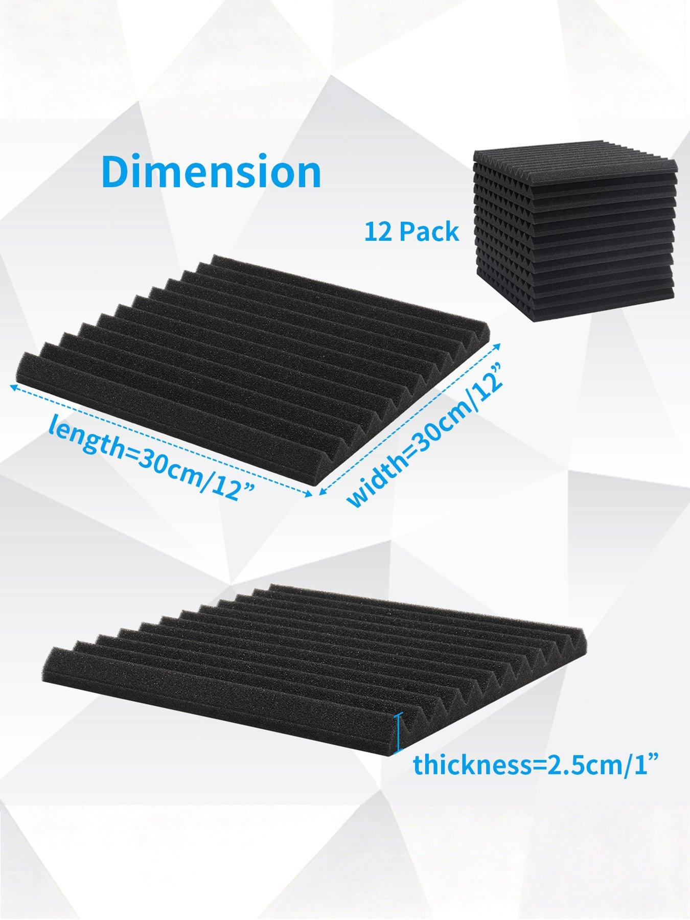 Image 7 of 7 of Living and Home 12Pcs High-Density Flame-Retardant Acoustic Foam Panels