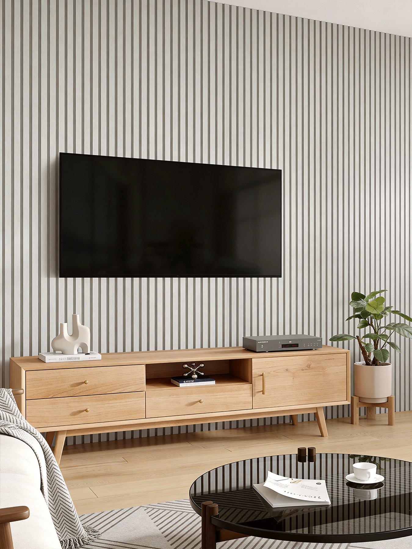 Image 5 of 7 of Living and Home Self-Adhesive Wood Grain Stripe PVC Wallpaper Beige 1000cm W x 60cm D