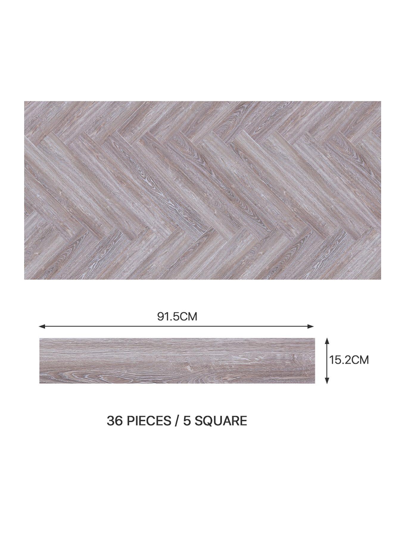 Image 7 of 7 of Living and Home 36Pcs Rustic Mist Oak Wood Grain Waterproof Self Adhesive PVC Flooring