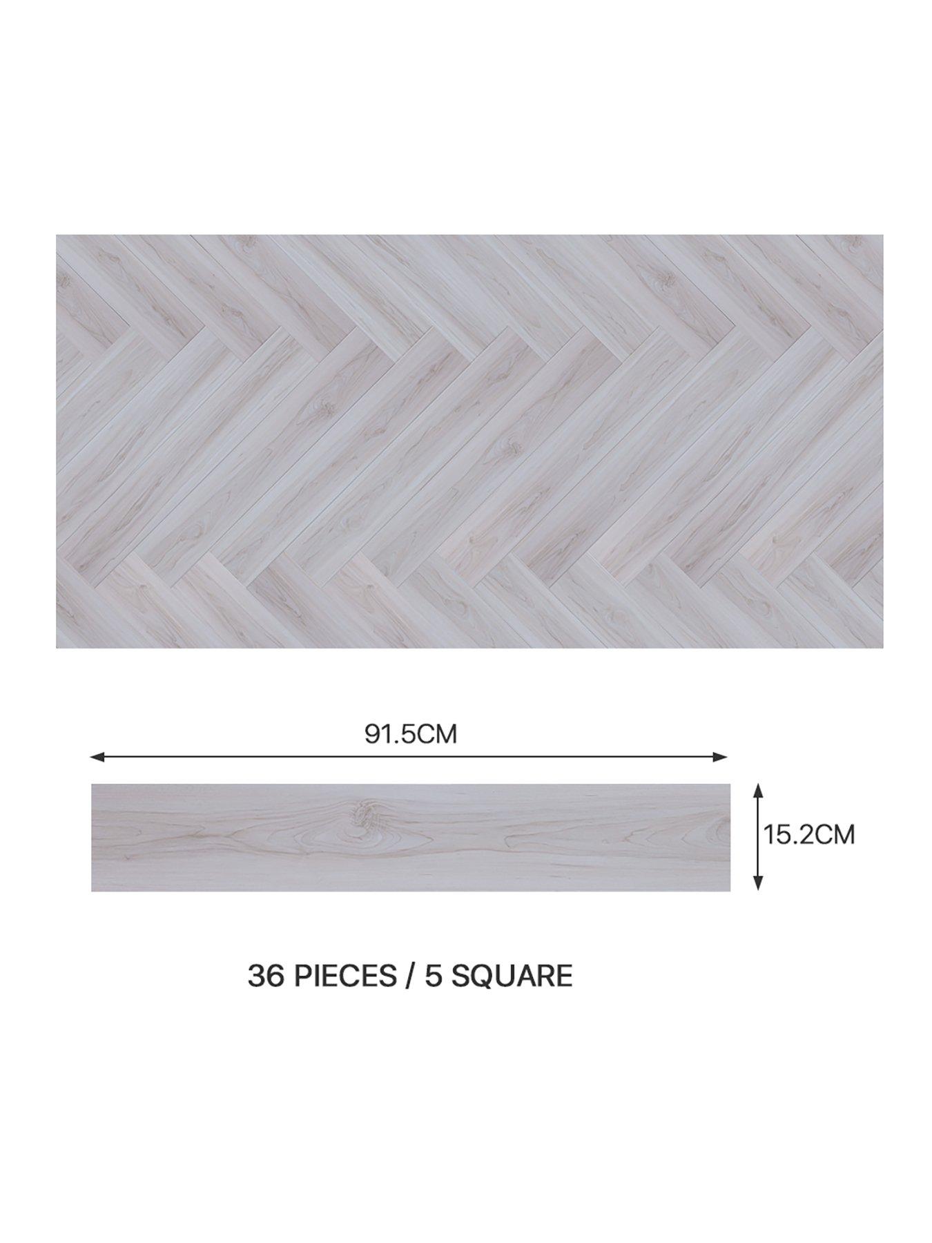 Image 7 of 7 of Living and Home 36Pcs White Oak Wood Grain Waterproof Self Adhesive PVC Flooring