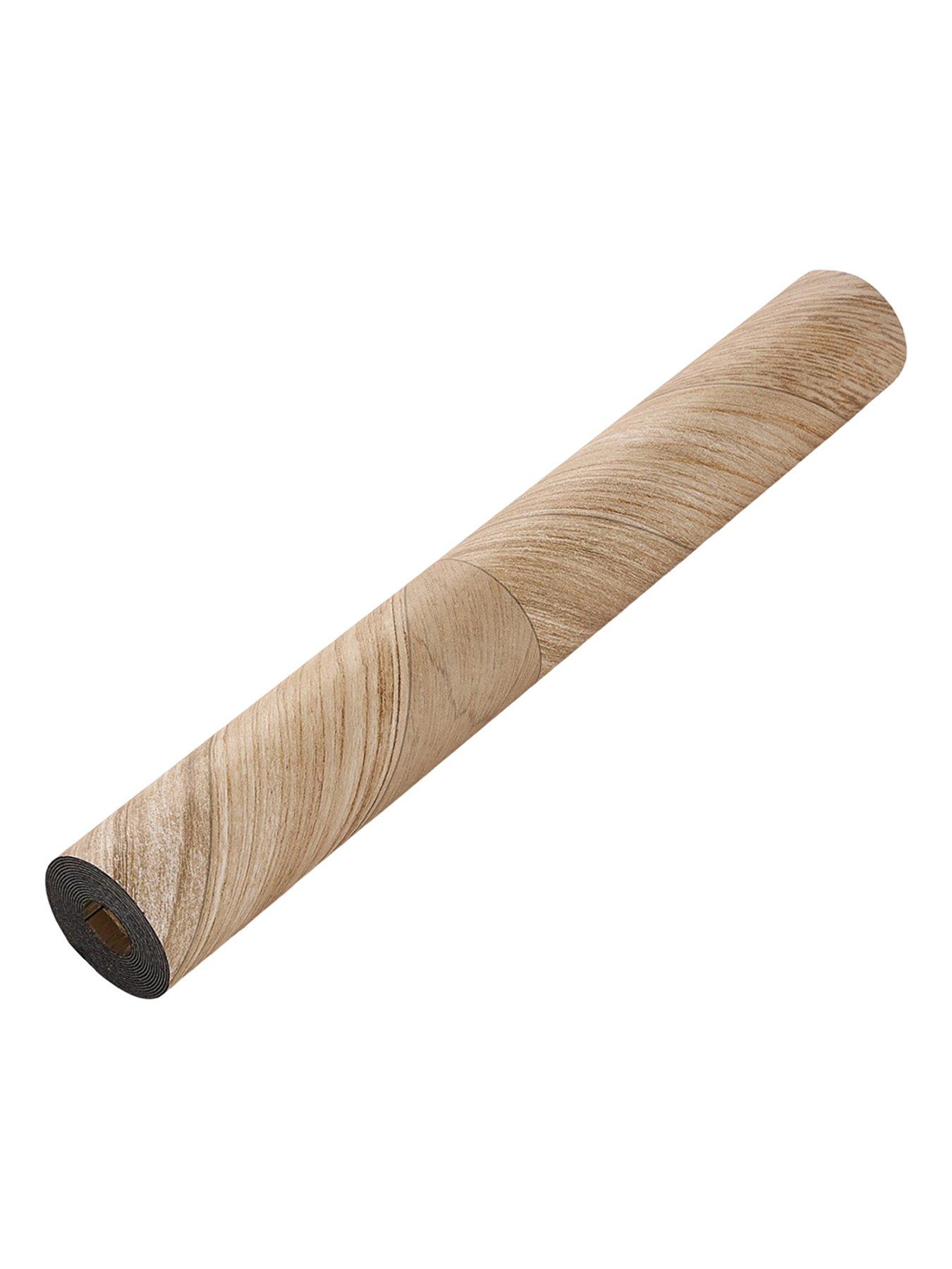 Image 3 of 6 of Living and Home Self-Adhesive PVC Flooring Wallpaper with Wood Effect Light Brown
