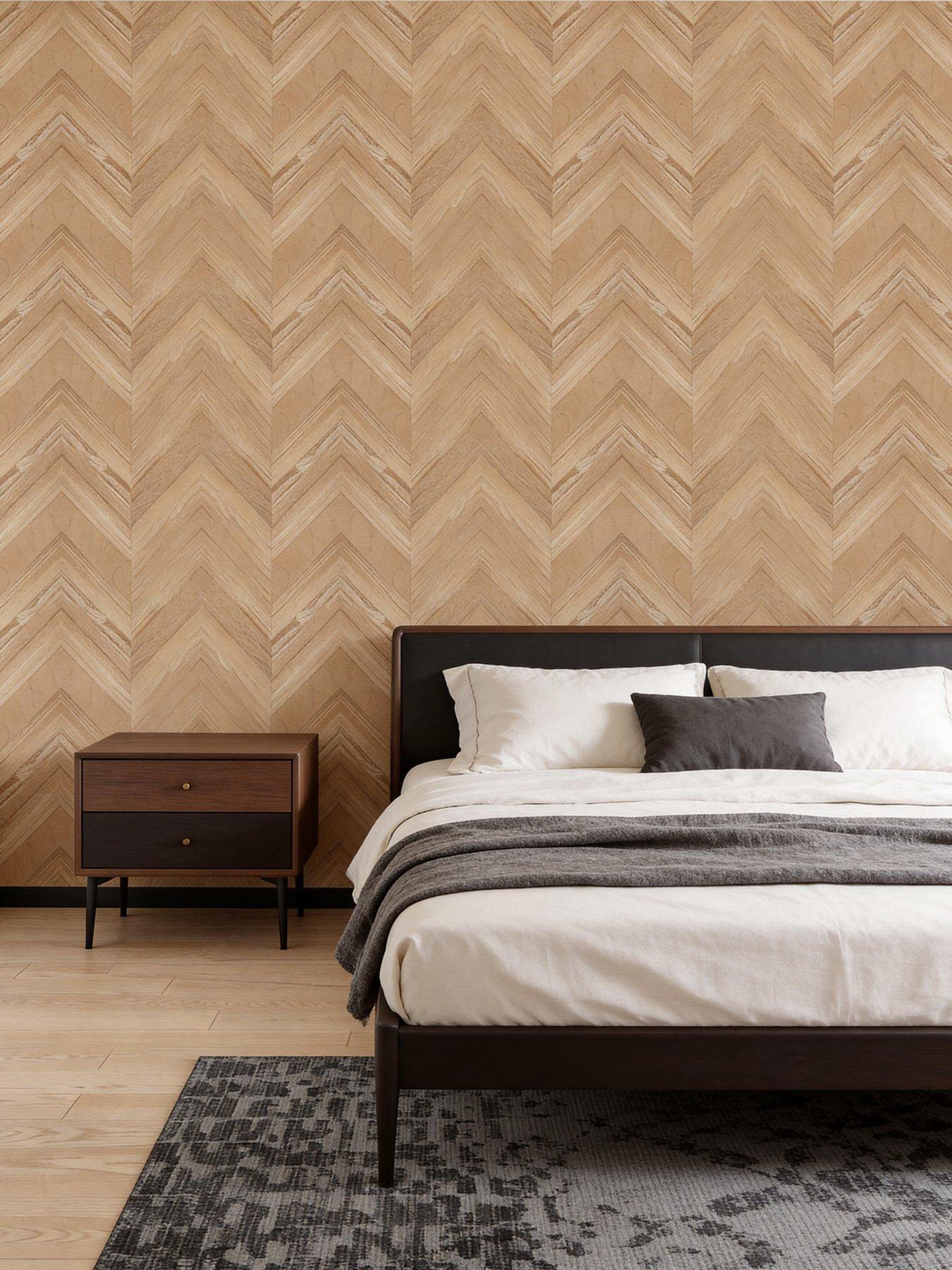 Image 4 of 6 of Living and Home Self-Adhesive PVC Flooring Wallpaper with Wood Effect Light Brown