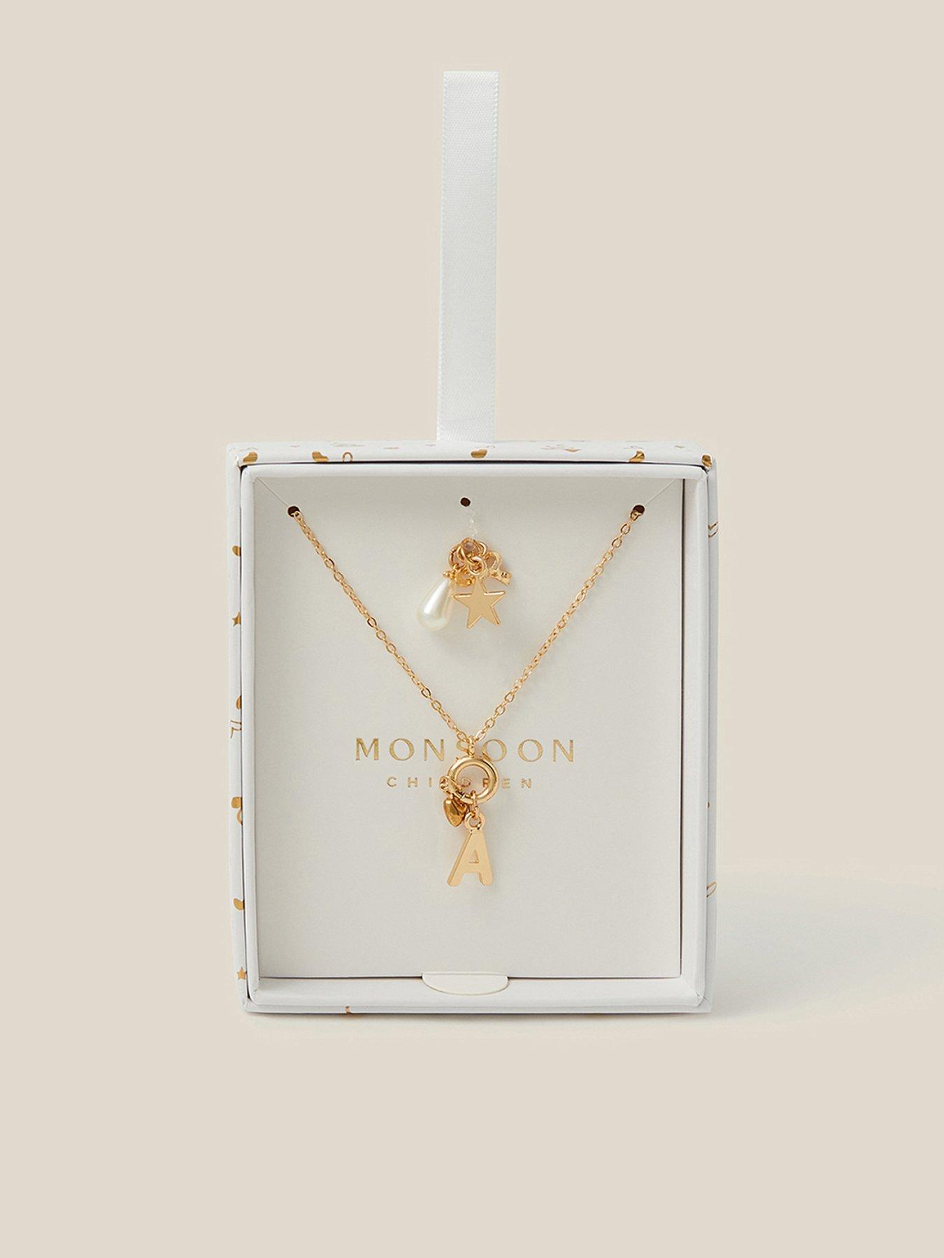 Image 1 of 4 of Monsoon Girls Initial Charm Necklace Set - Gold