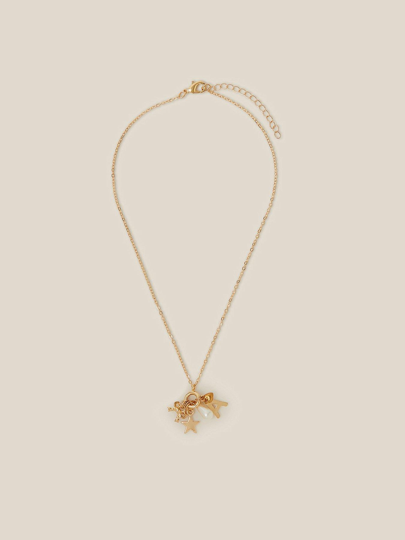 Image 2 of 4 of Monsoon Girls Initial Charm Necklace Set - Gold