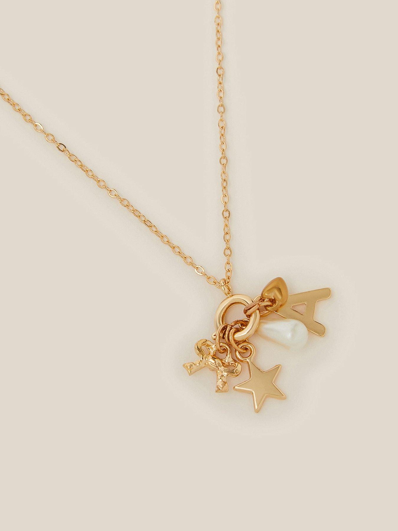 Image 3 of 4 of Monsoon Girls Initial Charm Necklace Set - Gold
