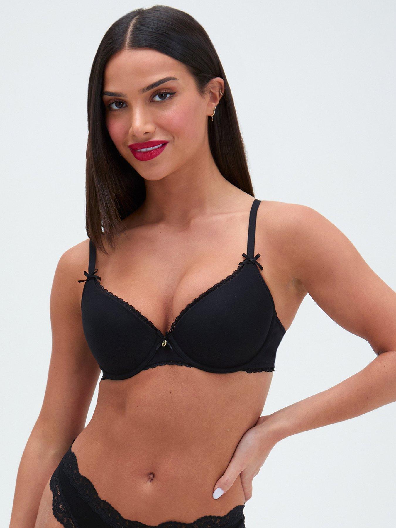 Boux Avenue Boux Avenue Lydia Cotton Plunge Bra - Black