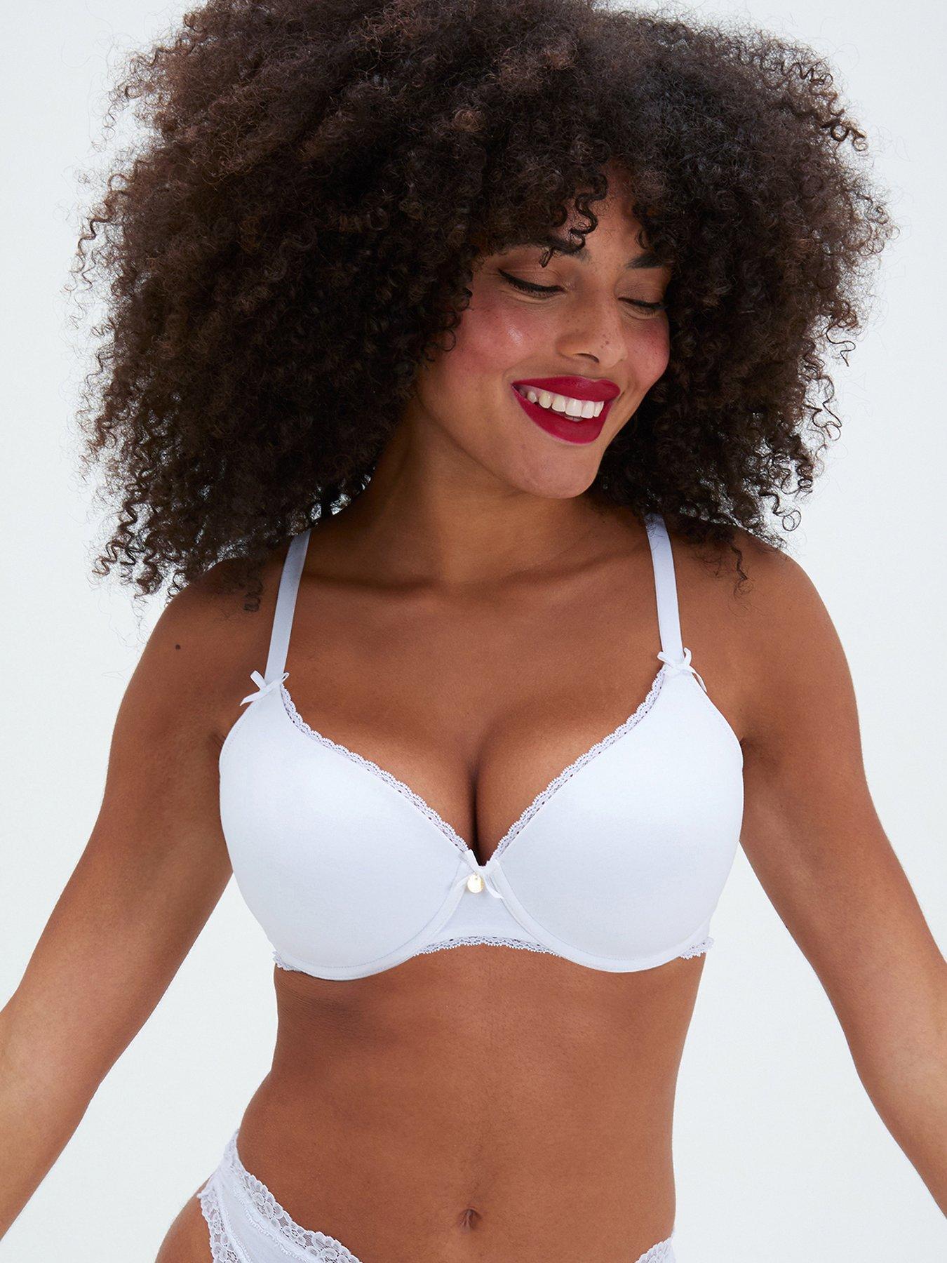 Image 1 of 5 of Boux Avenue Lydia Cotton Plunge Bra - White