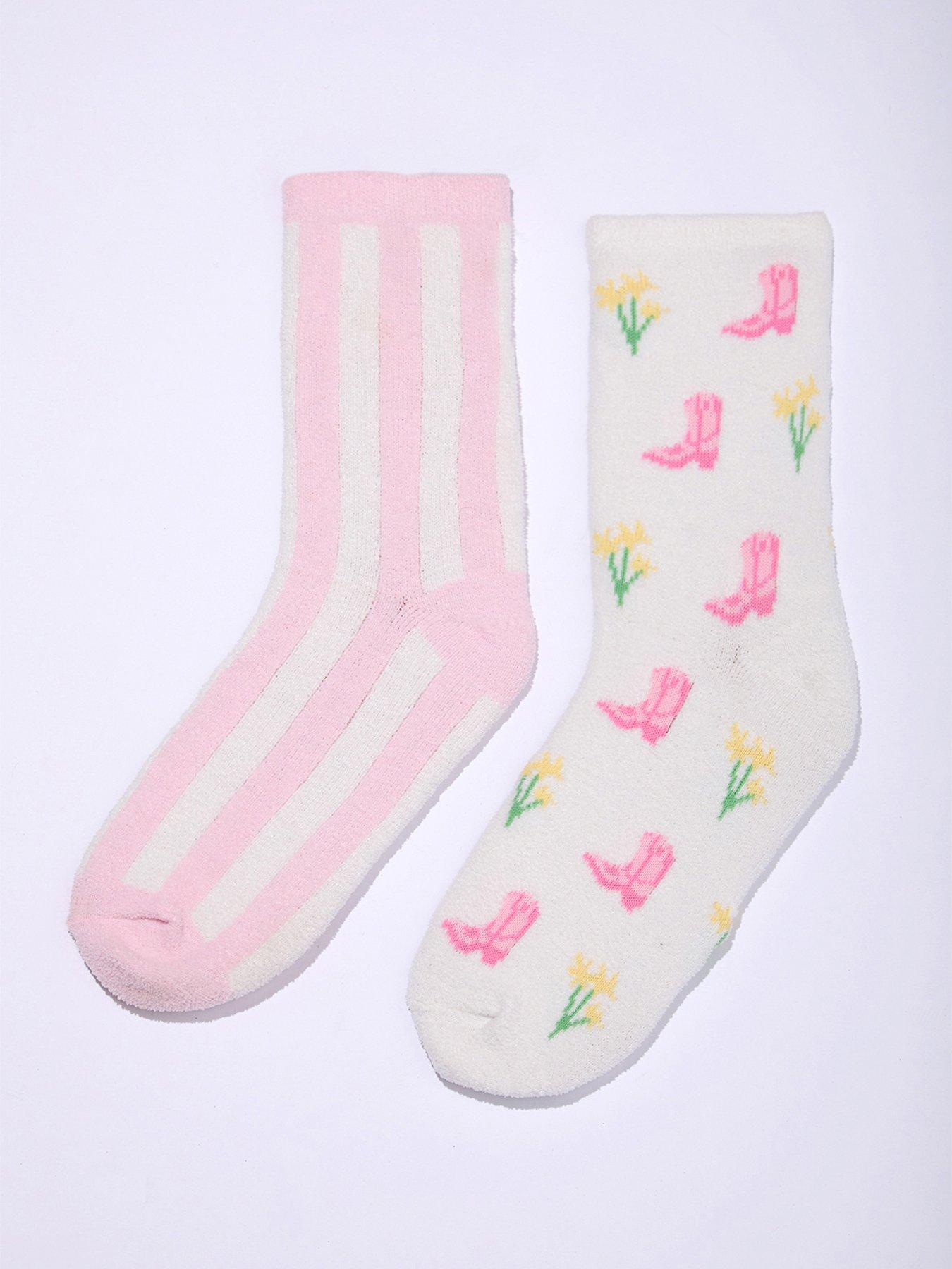 Image 1 of 4 of Boux Avenue Cowgirl Dreams Cosy Ankle 2 Pk - Pink Mix