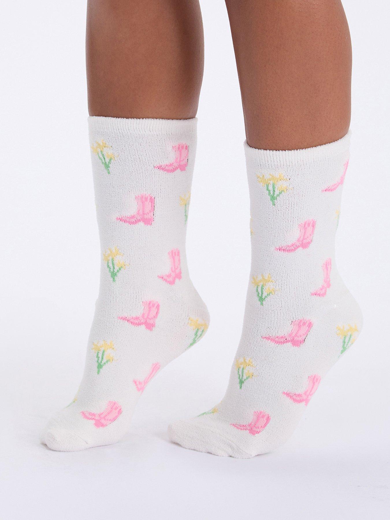 Image 2 of 4 of Boux Avenue Cowgirl Dreams Cosy Ankle 2 Pk - Pink Mix