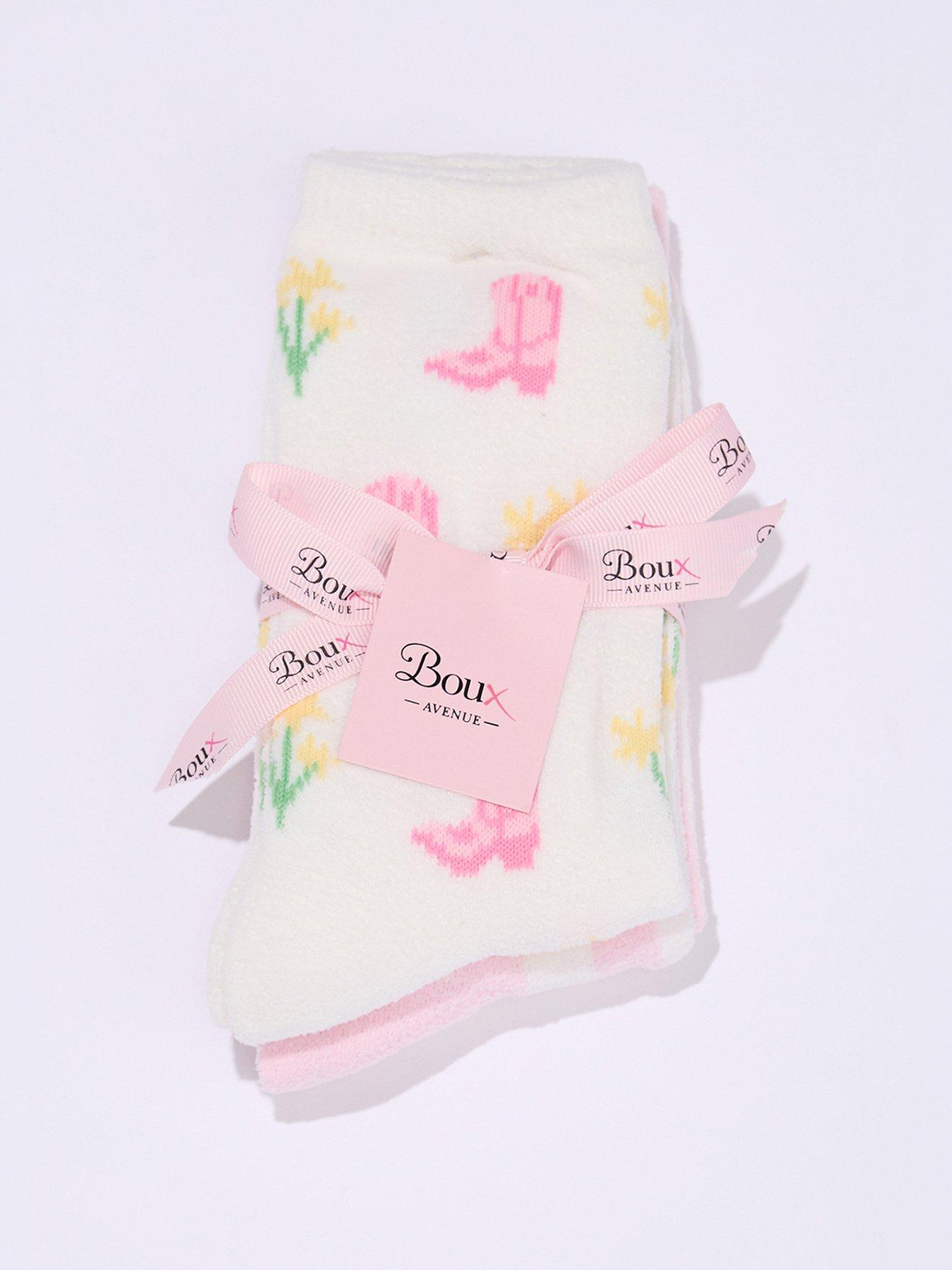 Image 4 of 4 of Boux Avenue Cowgirl Dreams Cosy Ankle 2 Pk - Pink Mix