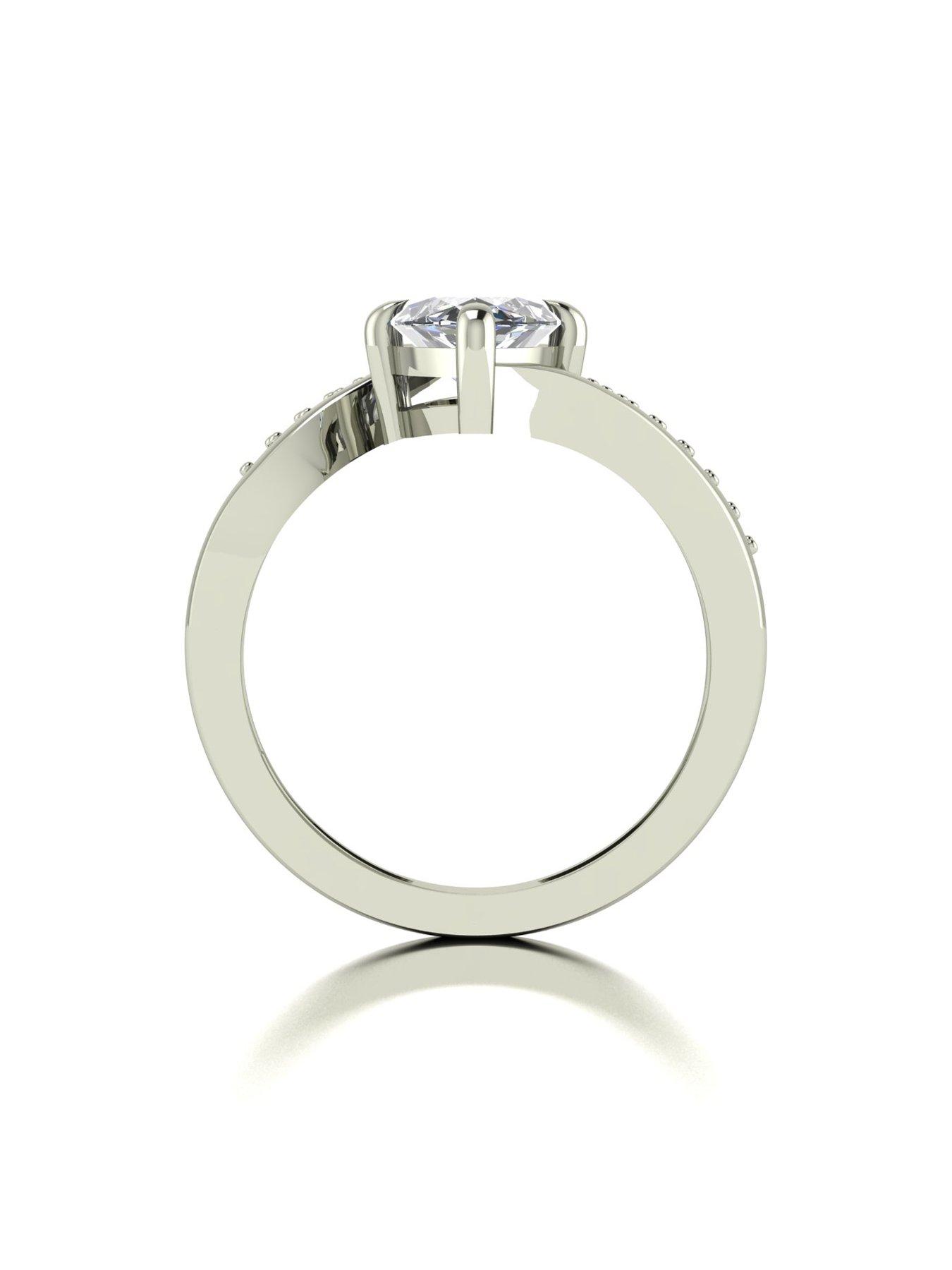 Image 2 of 5 of Moissanite 9ct White Gold Lady Lynsey 2.10ct Marquise Moissanite Ring