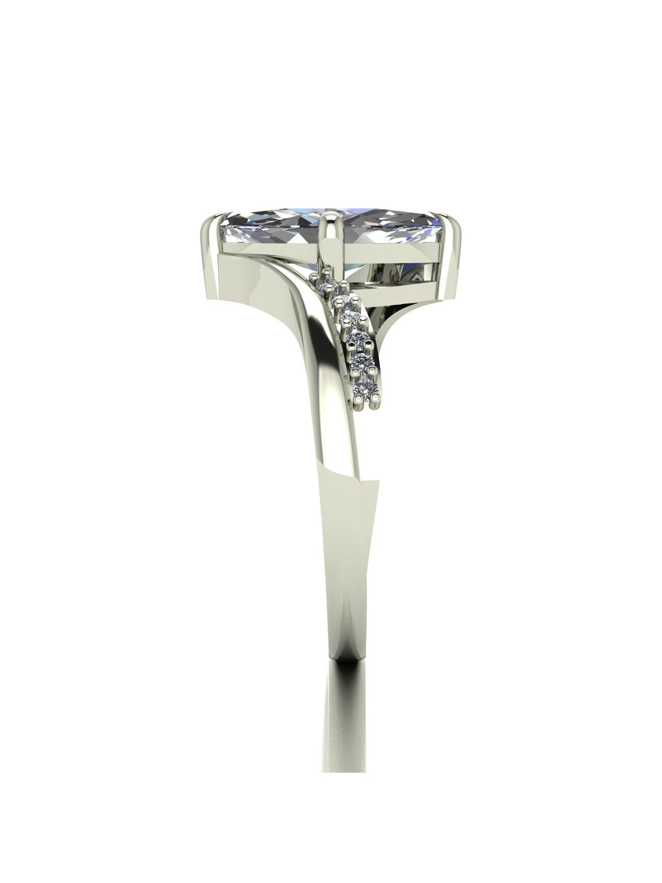 Image 3 of 5 of Moissanite 9ct White Gold Lady Lynsey 2.10ct Marquise Moissanite Ring