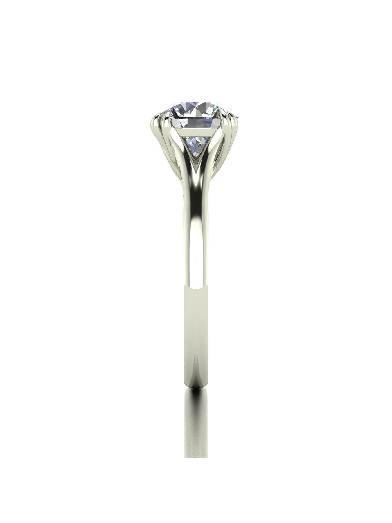 Image 3 of 5 of Moissanite 9ct White Gold 2.00ct Eq Round Brilliant Moissanite Ring