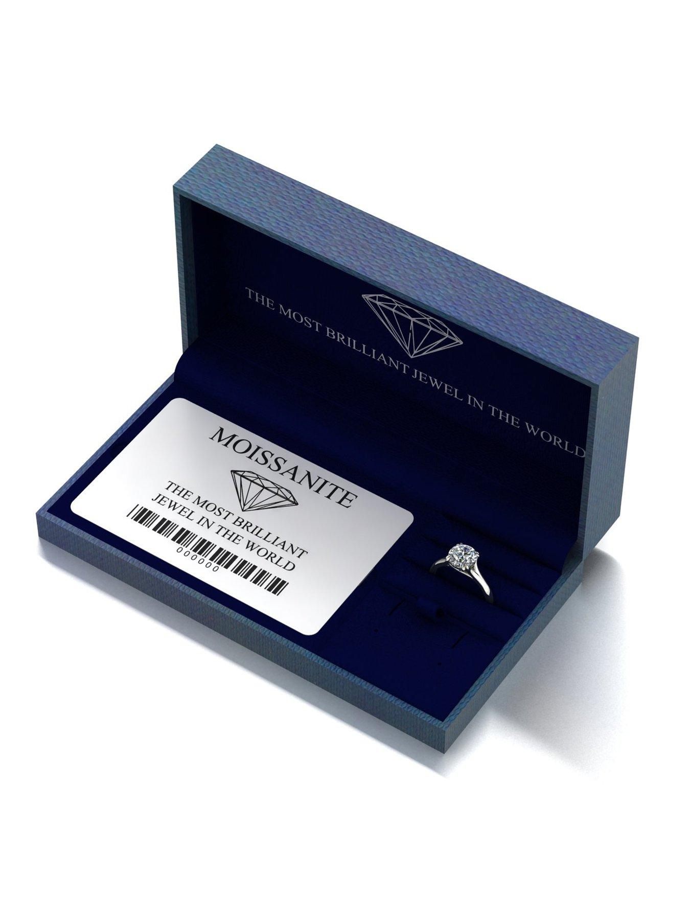 Image 5 of 5 of Moissanite 9ct White Gold 2.00ct Eq Round Brilliant Moissanite Ring