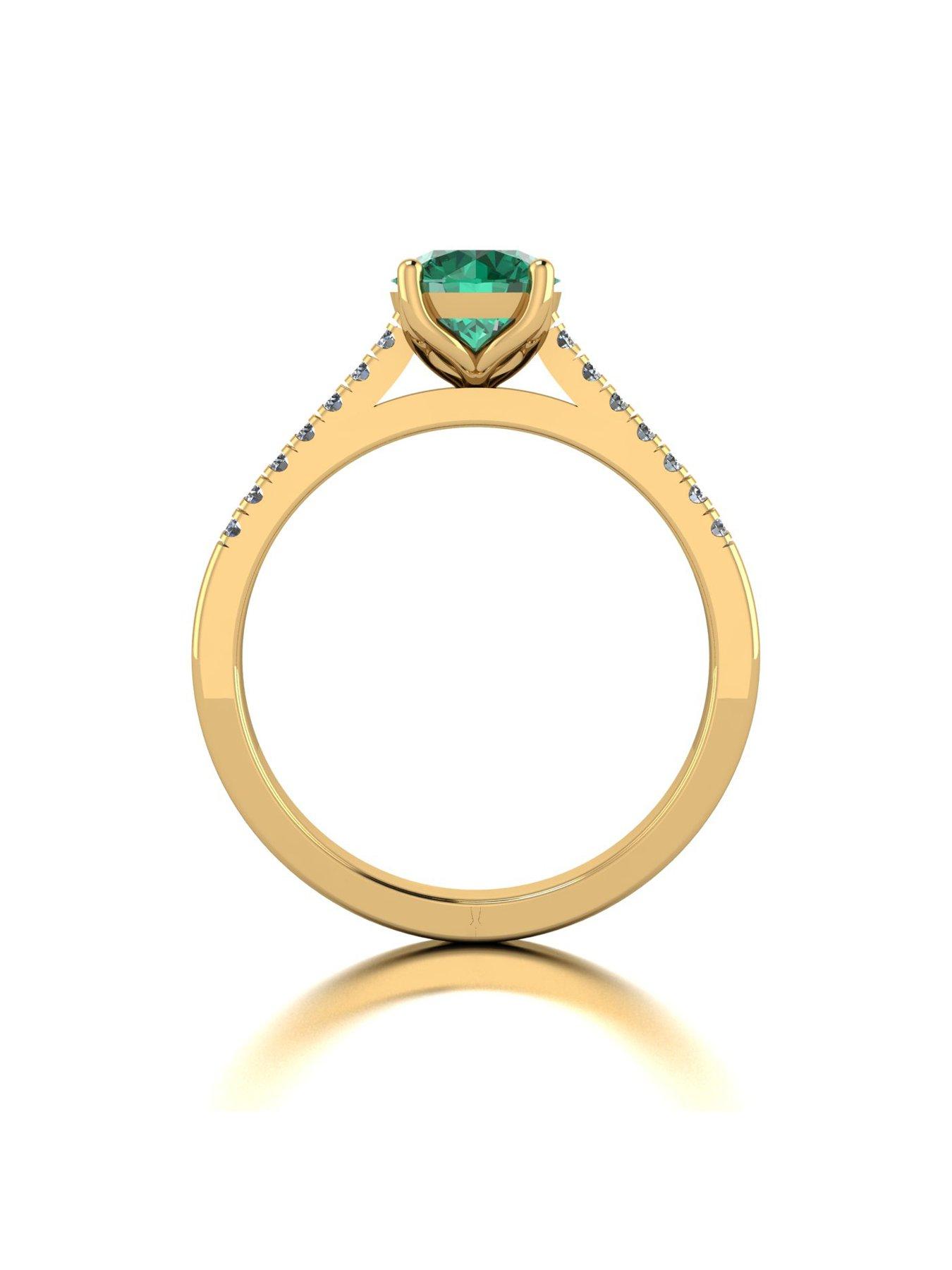 Image 2 of 5 of Moissanite 9ct Yellow Gold Verde Brillante Moissanite Solitaire ring 1.15ct total