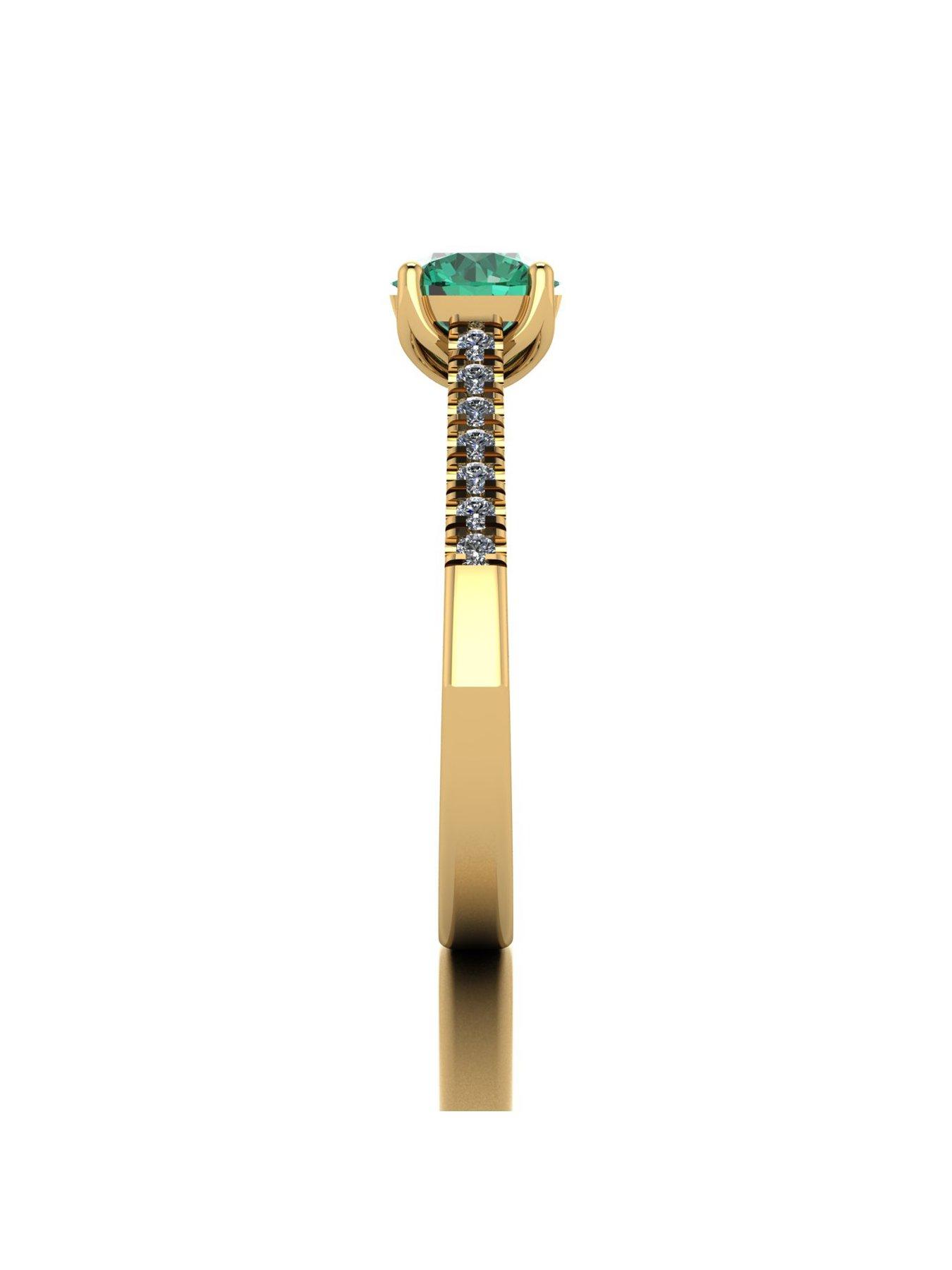 Image 3 of 5 of Moissanite 9ct Yellow Gold Verde Brillante Moissanite Solitaire ring 1.15ct total
