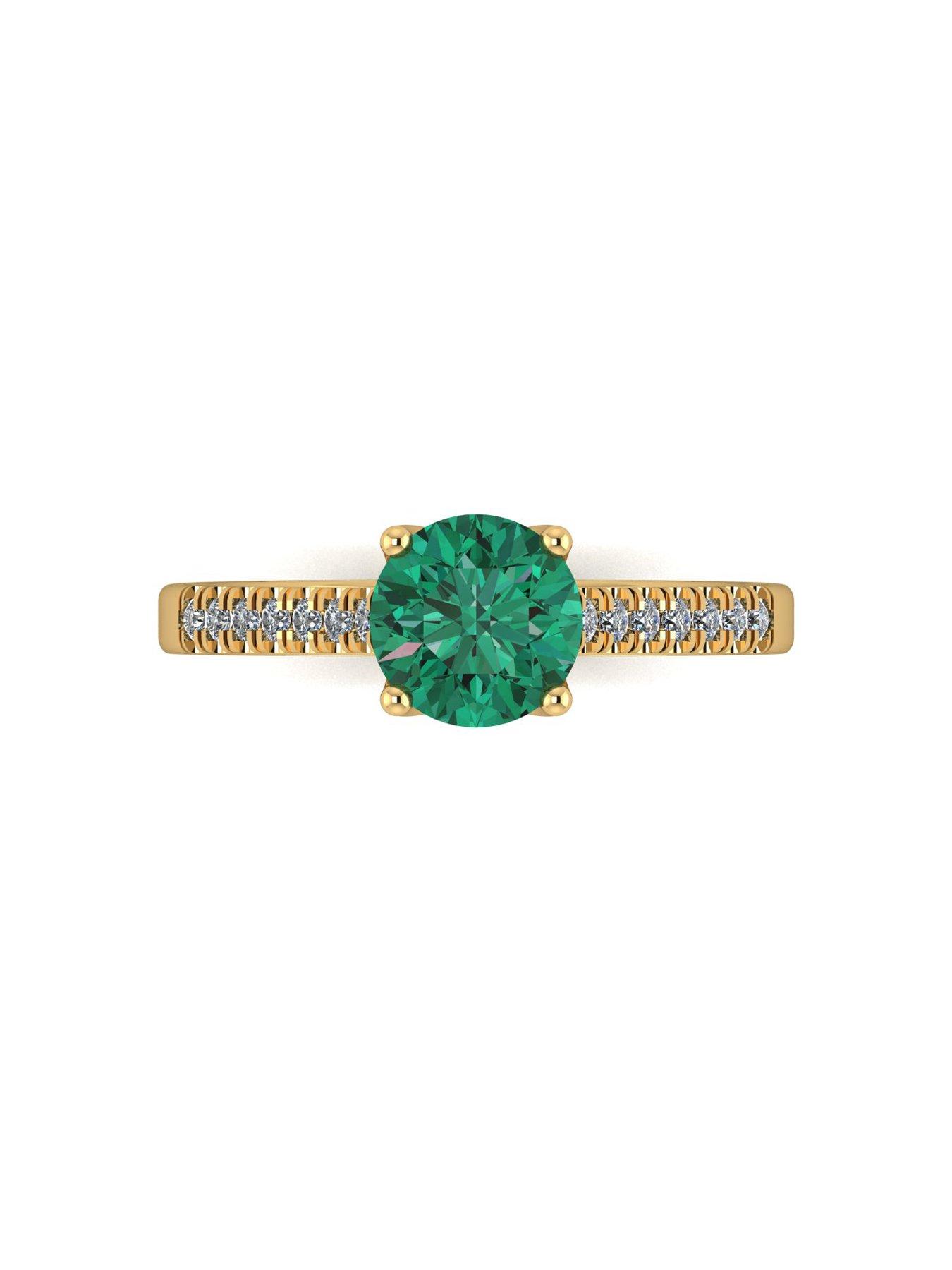 Image 4 of 5 of Moissanite 9ct Yellow Gold Verde Brillante Moissanite Solitaire ring 1.15ct total