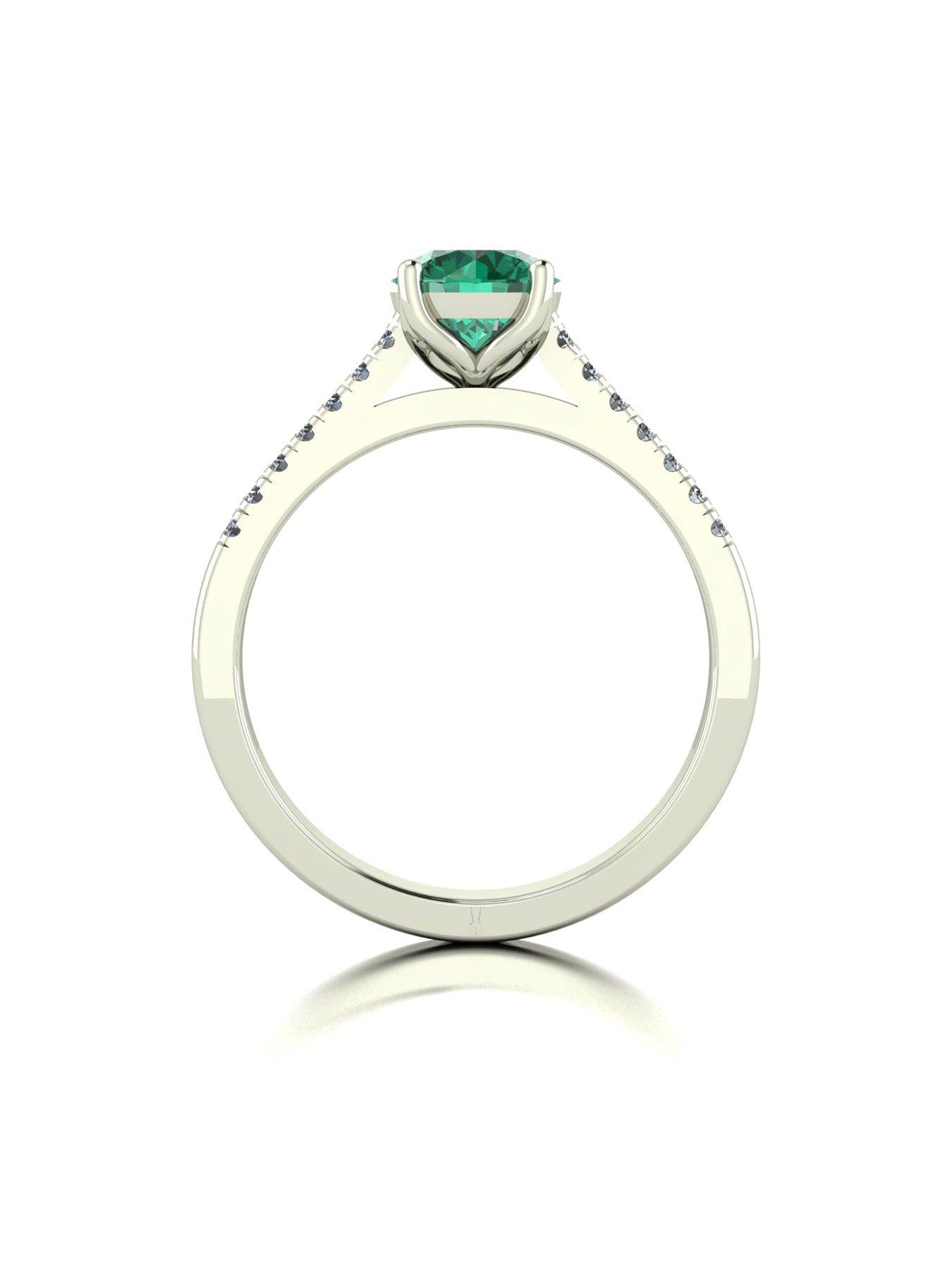 Image 2 of 5 of Moissanite 9ct White Gold Verde Brillante Moissanite Solitaire ring 1.15ct total