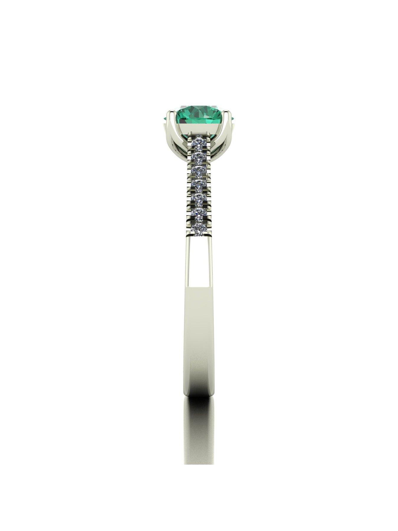 Image 3 of 5 of Moissanite 9ct White Gold Verde Brillante Moissanite Solitaire ring 1.15ct total