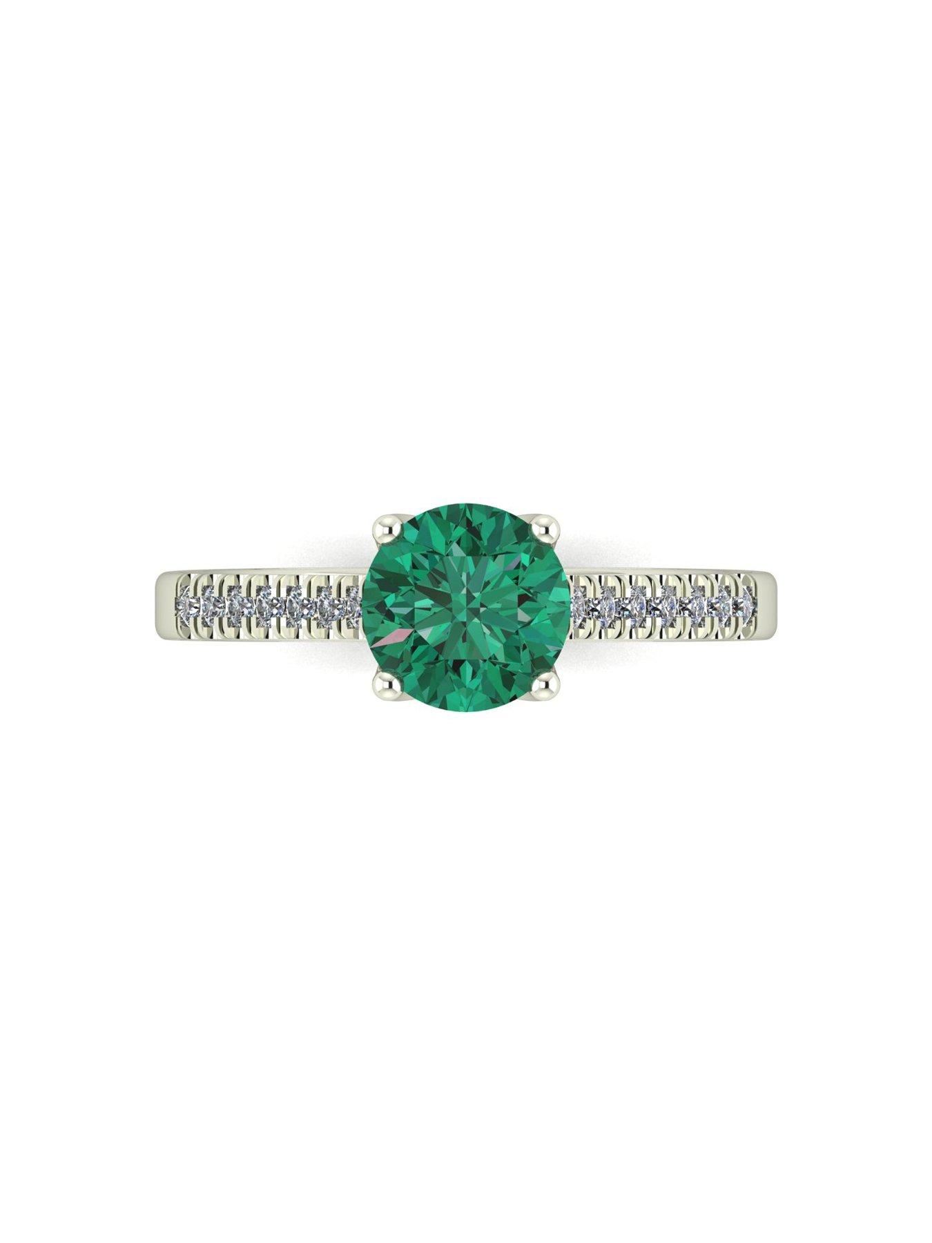 Image 4 of 5 of Moissanite 9ct White Gold Verde Brillante Moissanite Solitaire ring 1.15ct total