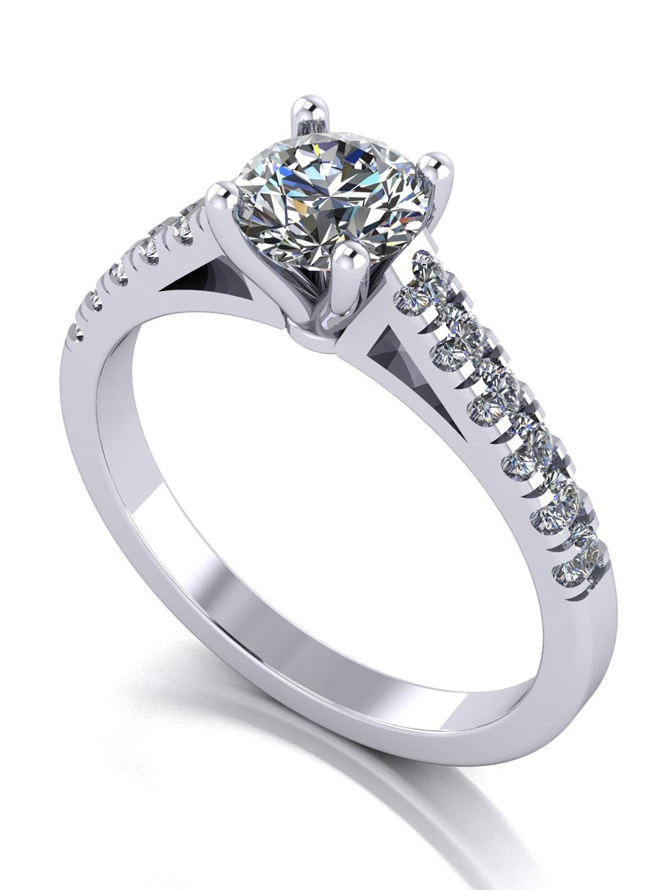 Moissanite Platinum 1.00ct total Moissanite Solitaire Ring