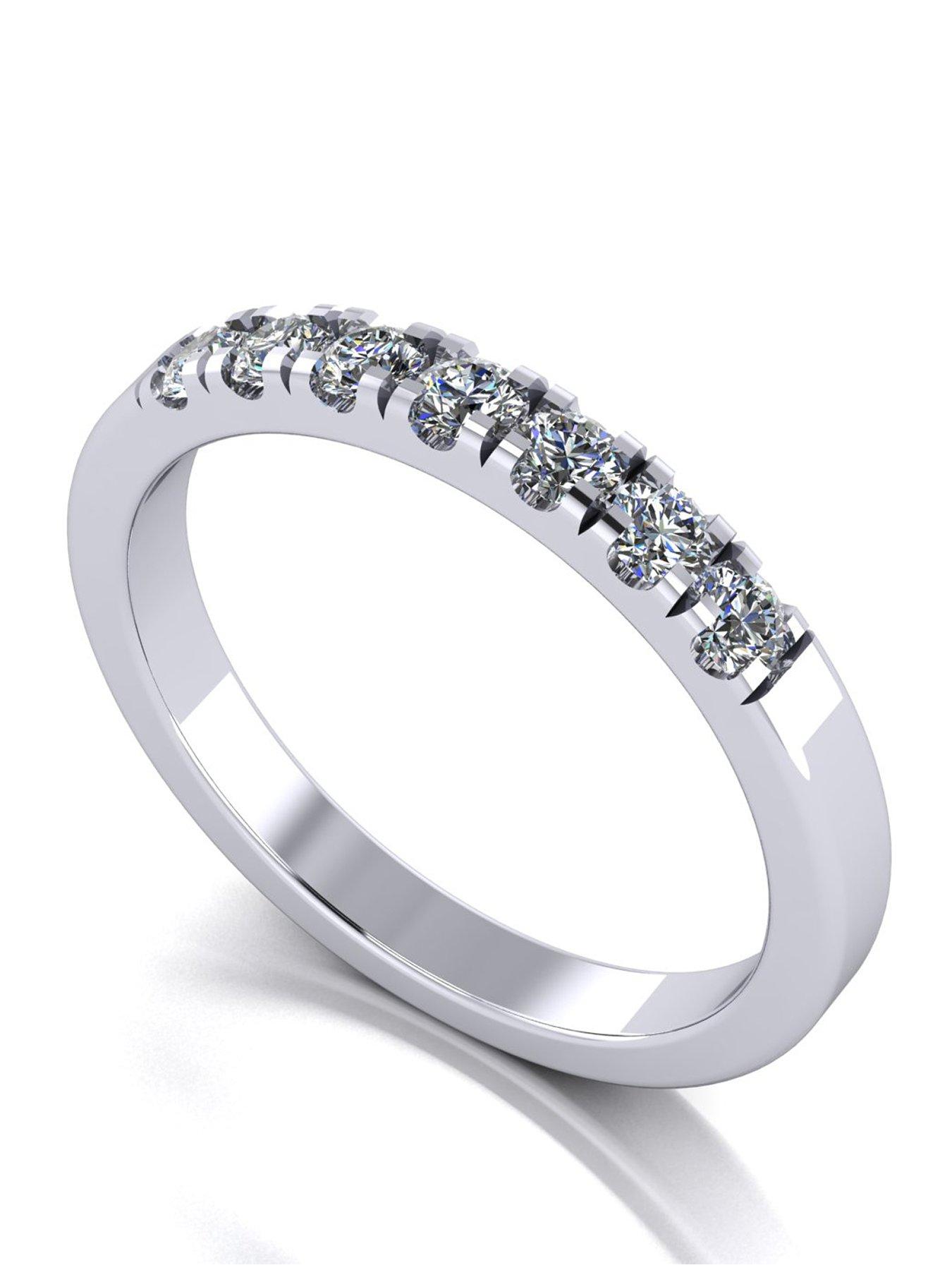 Image 1 of 5 of Moissanite Platinum 0.33ct total Moissanite Band Ring