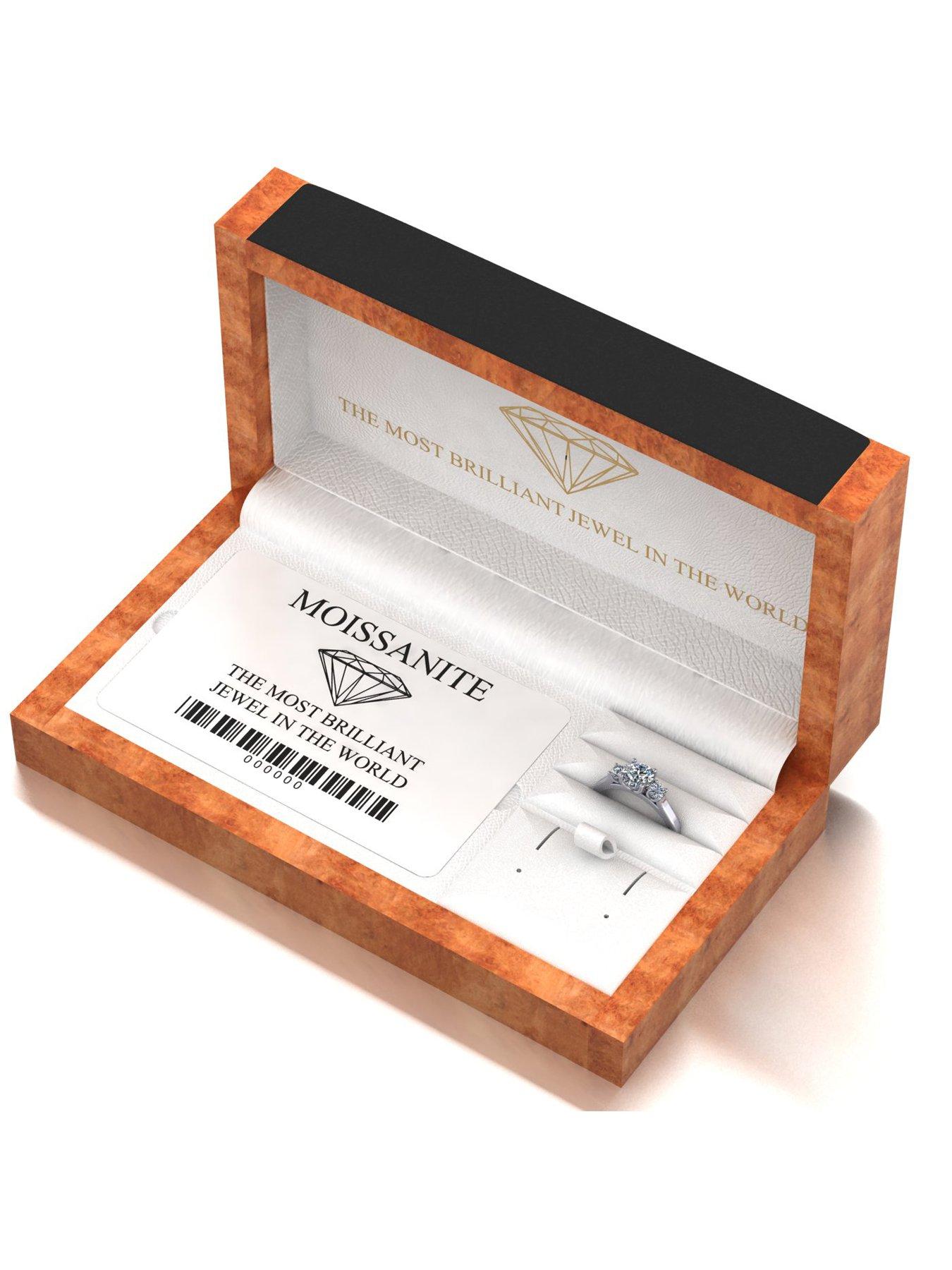 Image 5 of 5 of Moissanite Platinum 1.00ct total Moissanite Trilogy Ring