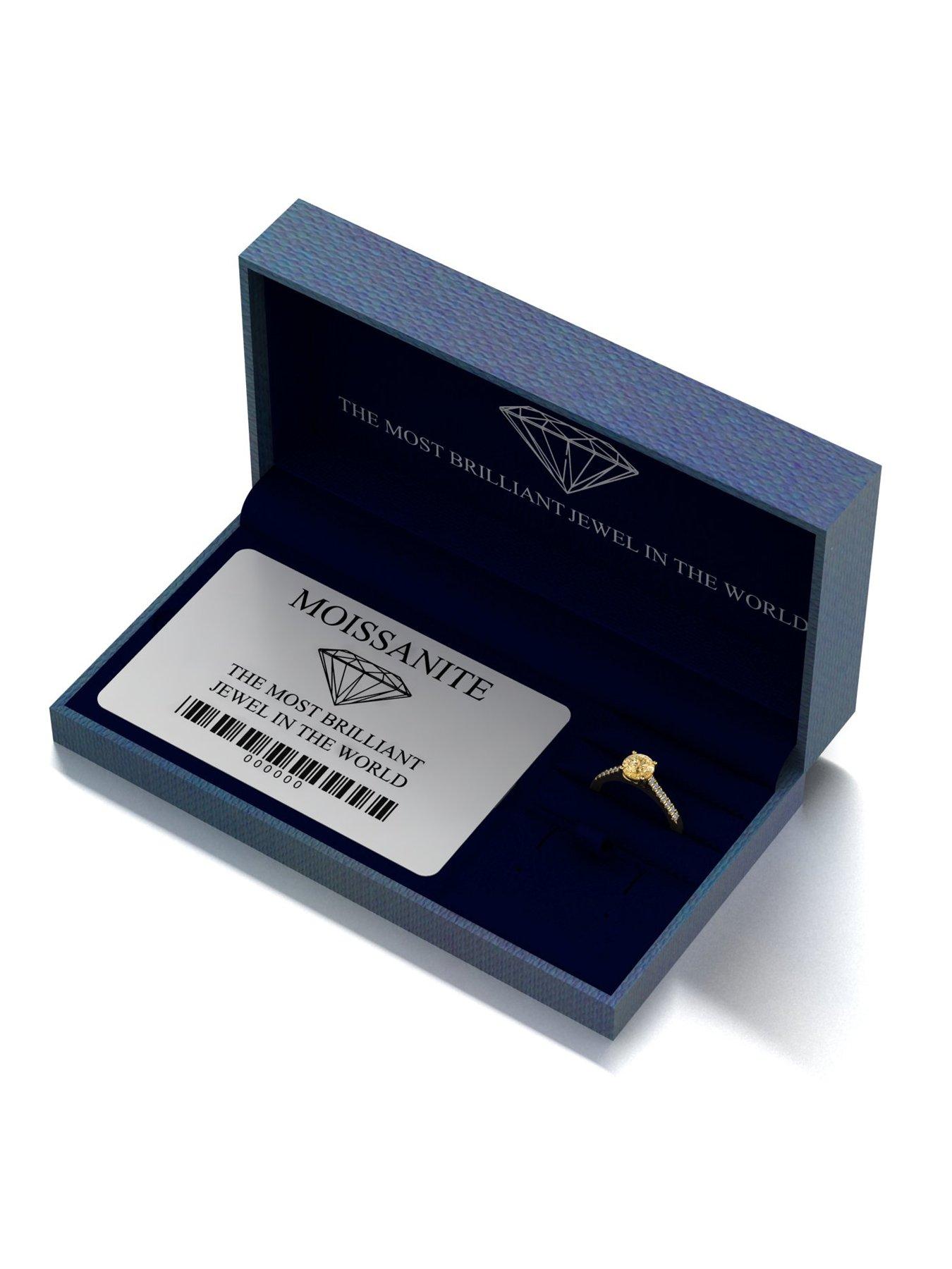 Image 5 of 5 of Moissanite 9ct Yellow Gold Champagne Moissanite Solitaire ring 1.15ct total