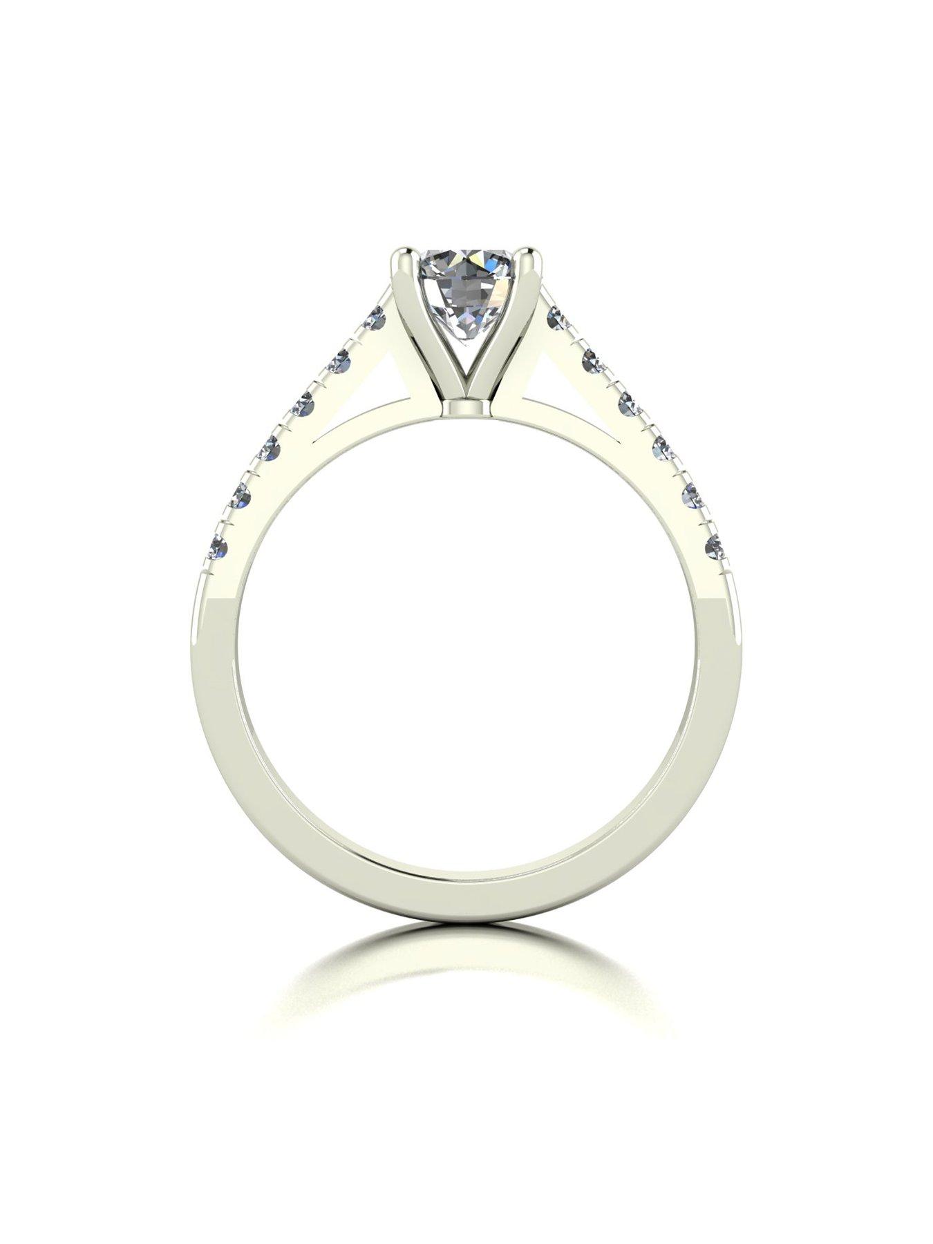 Image 2 of 5 of Moissanite 9ct White Gold 1.00ct total Moissanite Solitaire Ring