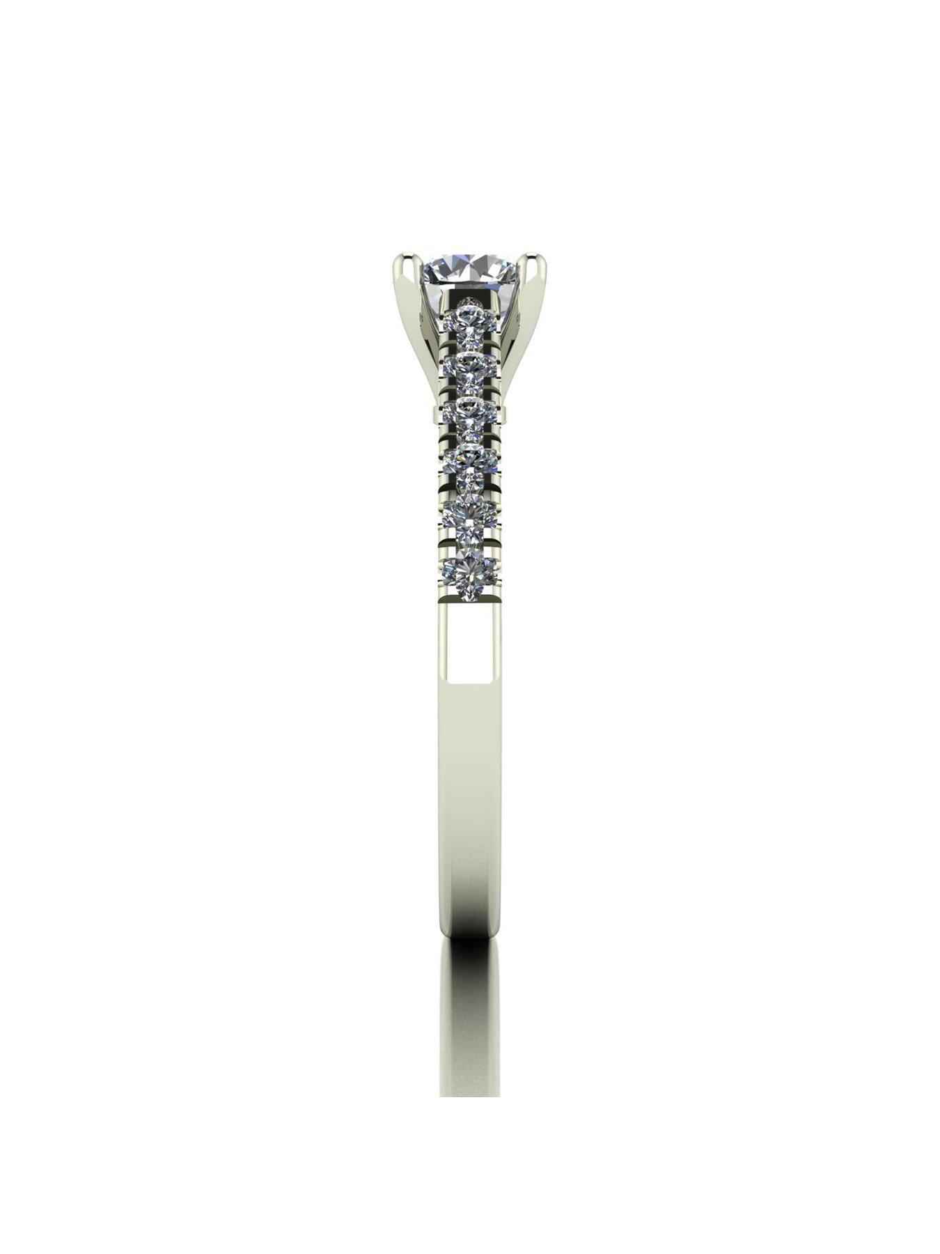 Image 3 of 5 of Moissanite 9ct White Gold 1.00ct total Moissanite Solitaire Ring