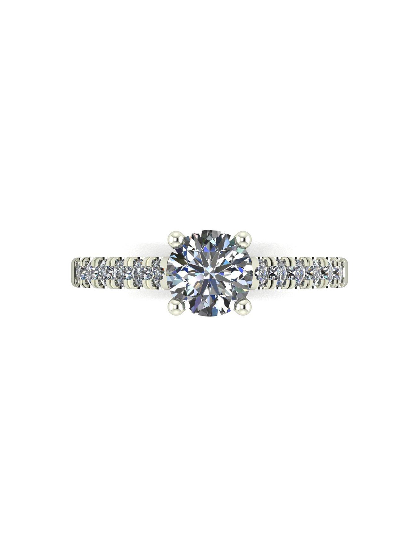 Image 4 of 5 of Moissanite 9ct White Gold 1.00ct total Moissanite Solitaire Ring