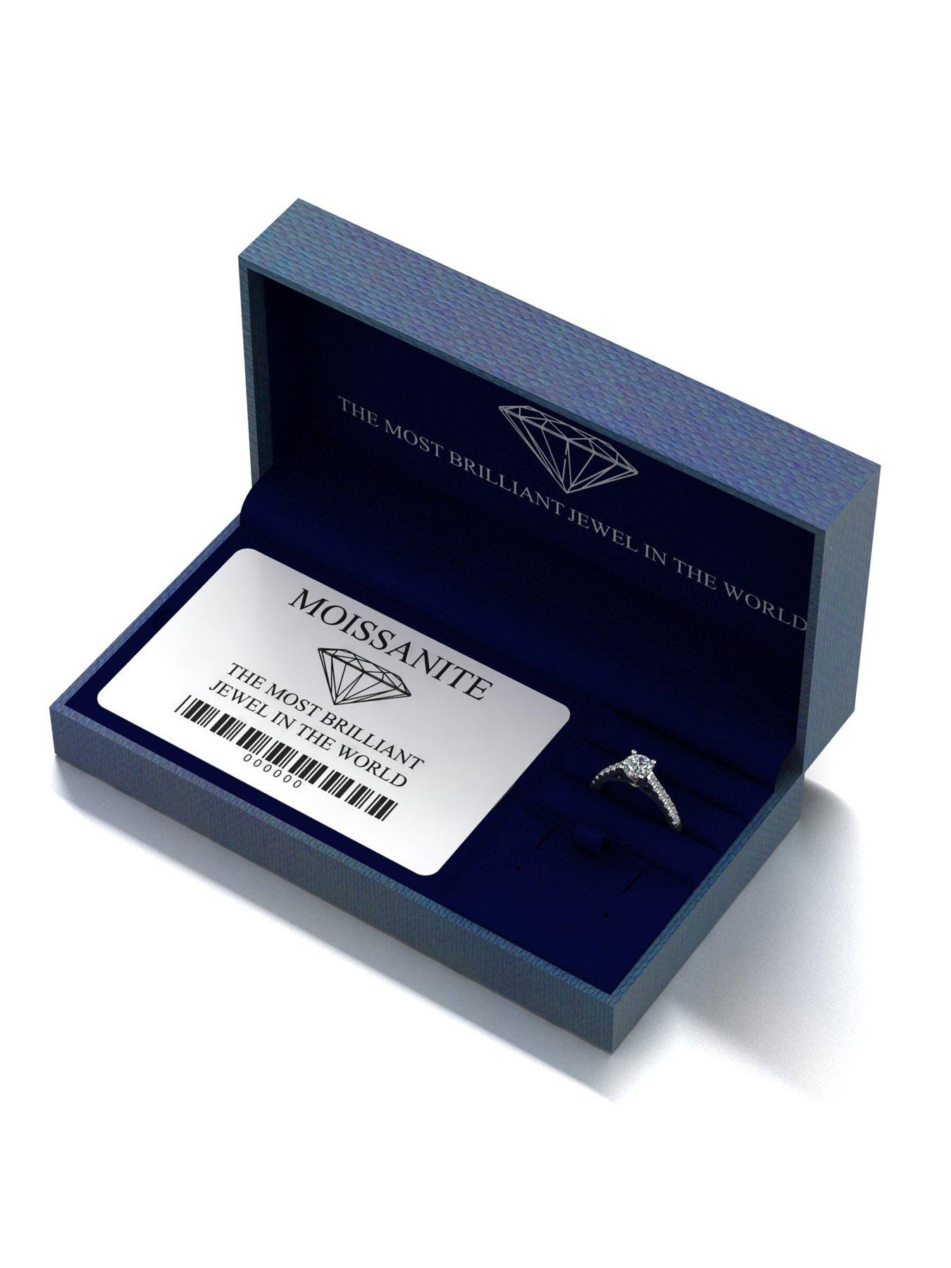 Image 5 of 5 of Moissanite 9ct White Gold 1.00ct total Moissanite Solitaire Ring