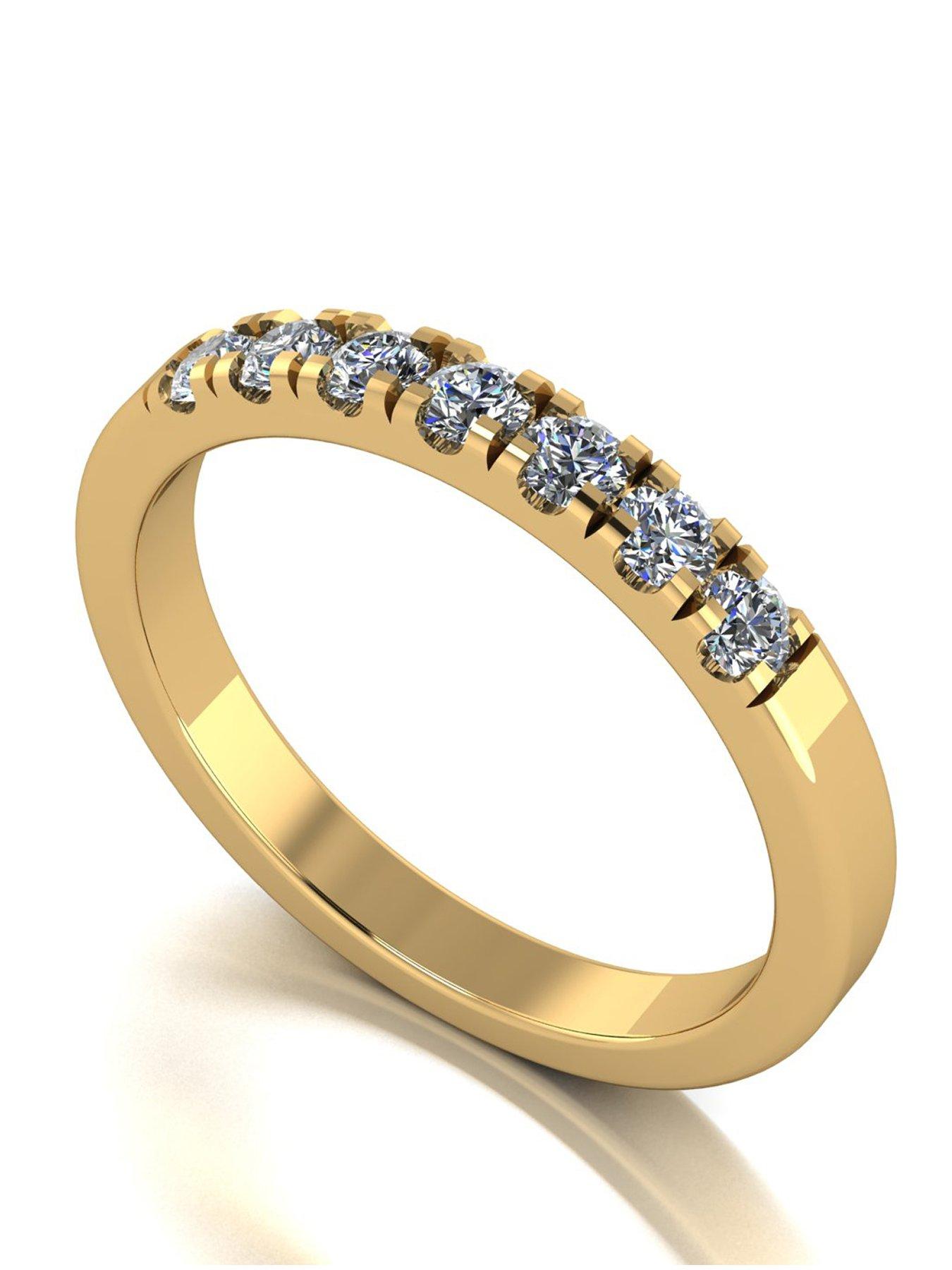 Moissanite 9ct Yellow Gold 0.50ct total Moissanite Band Ring