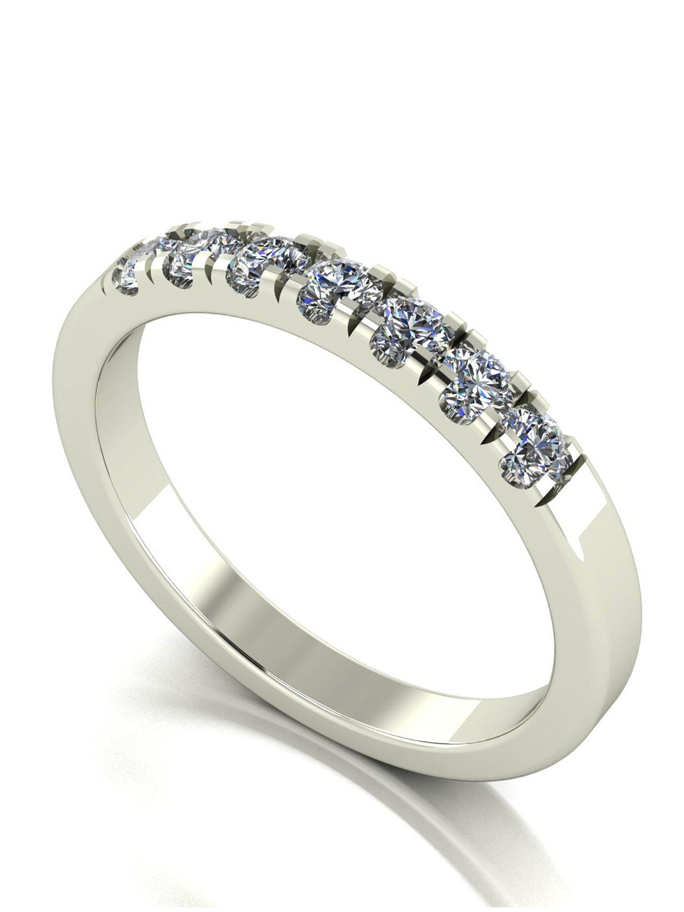 Moissanite 9ct White Gold 0.50ct total Moissanite Band Ring