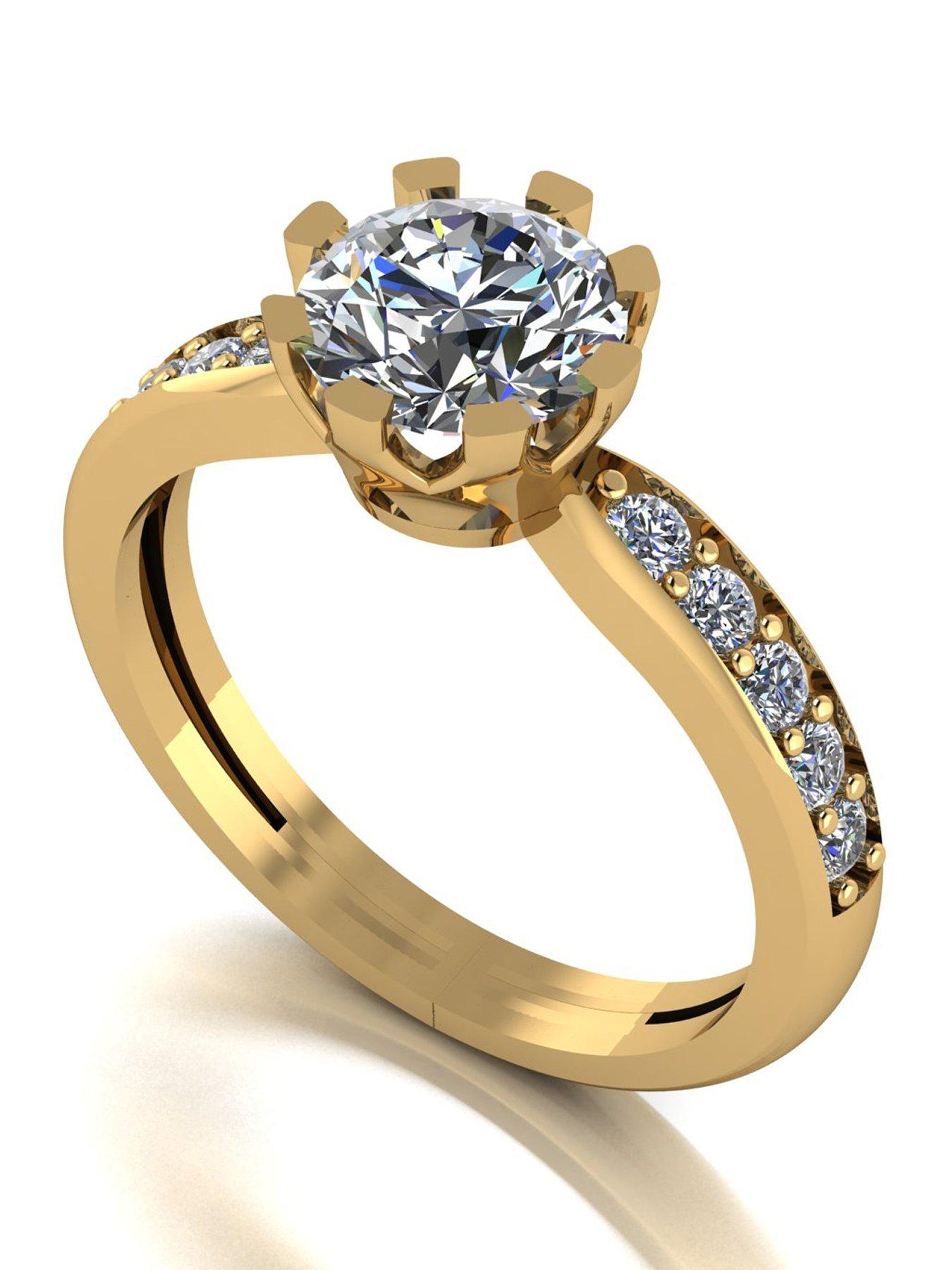 Image 1 of 5 of Moissanite 9ct Gold 1.50ct total Moissanite Solitaire Ring