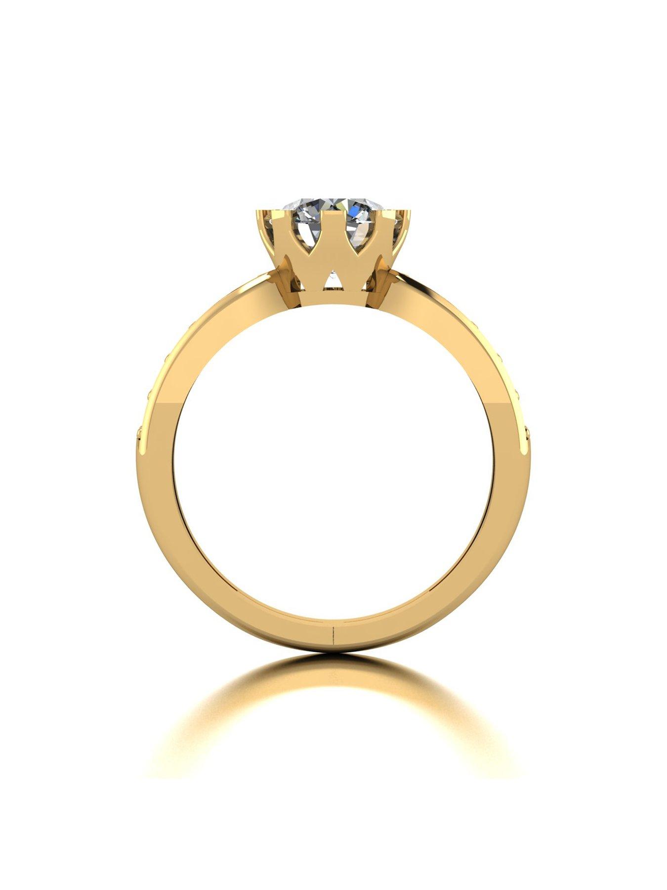 Image 2 of 5 of Moissanite 9ct Gold 1.50ct total Moissanite Solitaire Ring