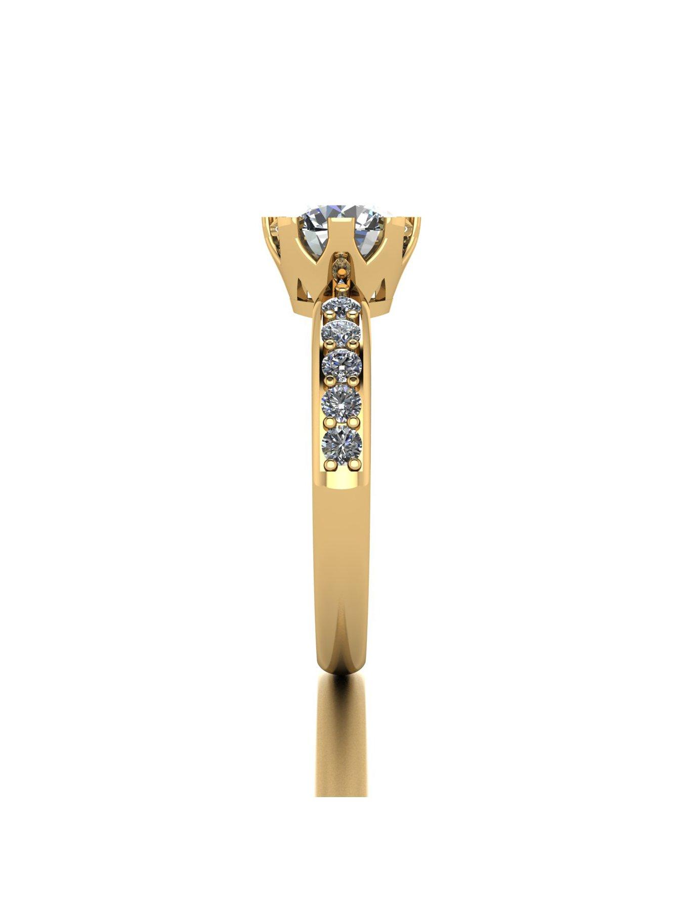 Image 3 of 5 of Moissanite 9ct Gold 1.50ct total Moissanite Solitaire Ring