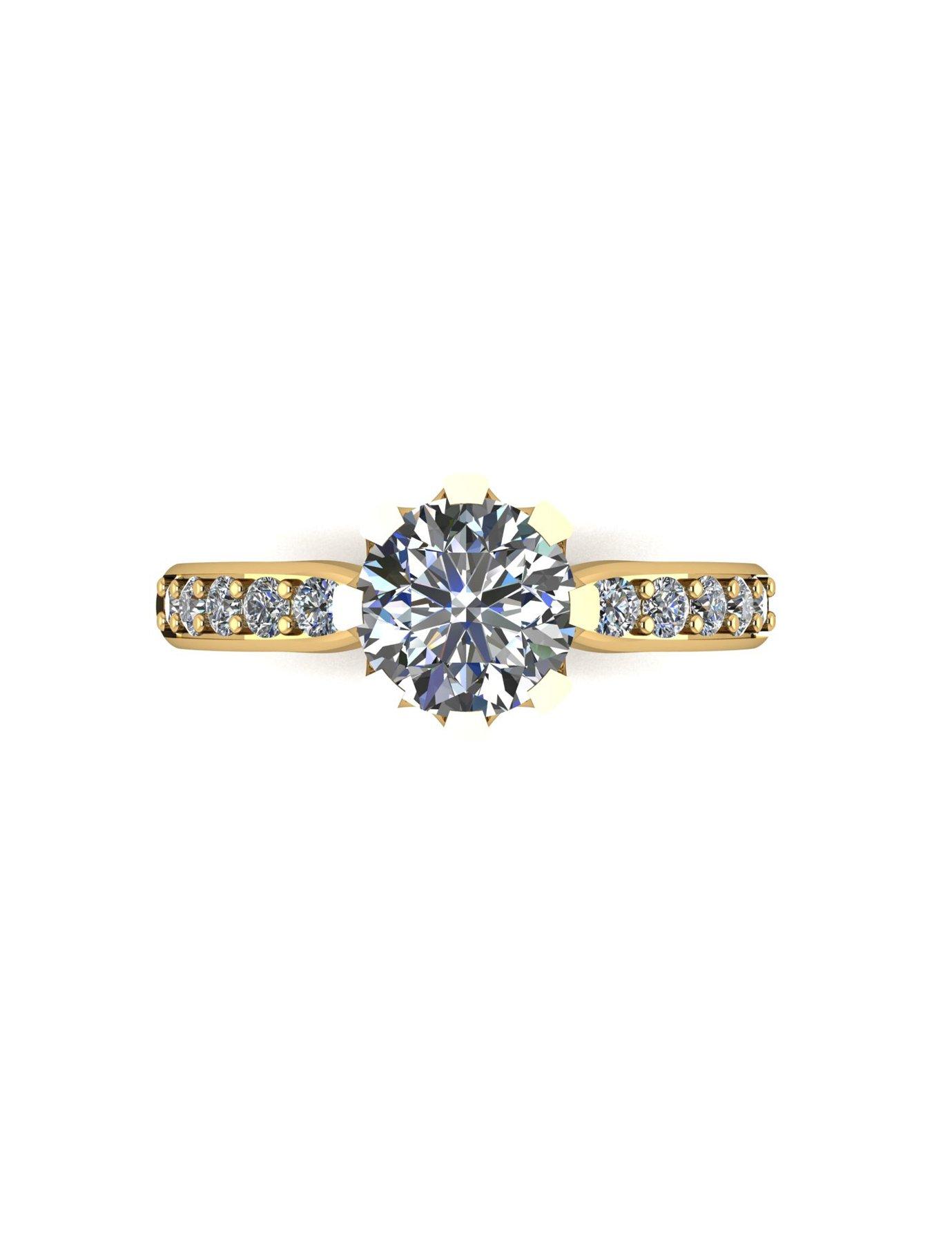 Image 4 of 5 of Moissanite 9ct Gold 1.50ct total Moissanite Solitaire Ring
