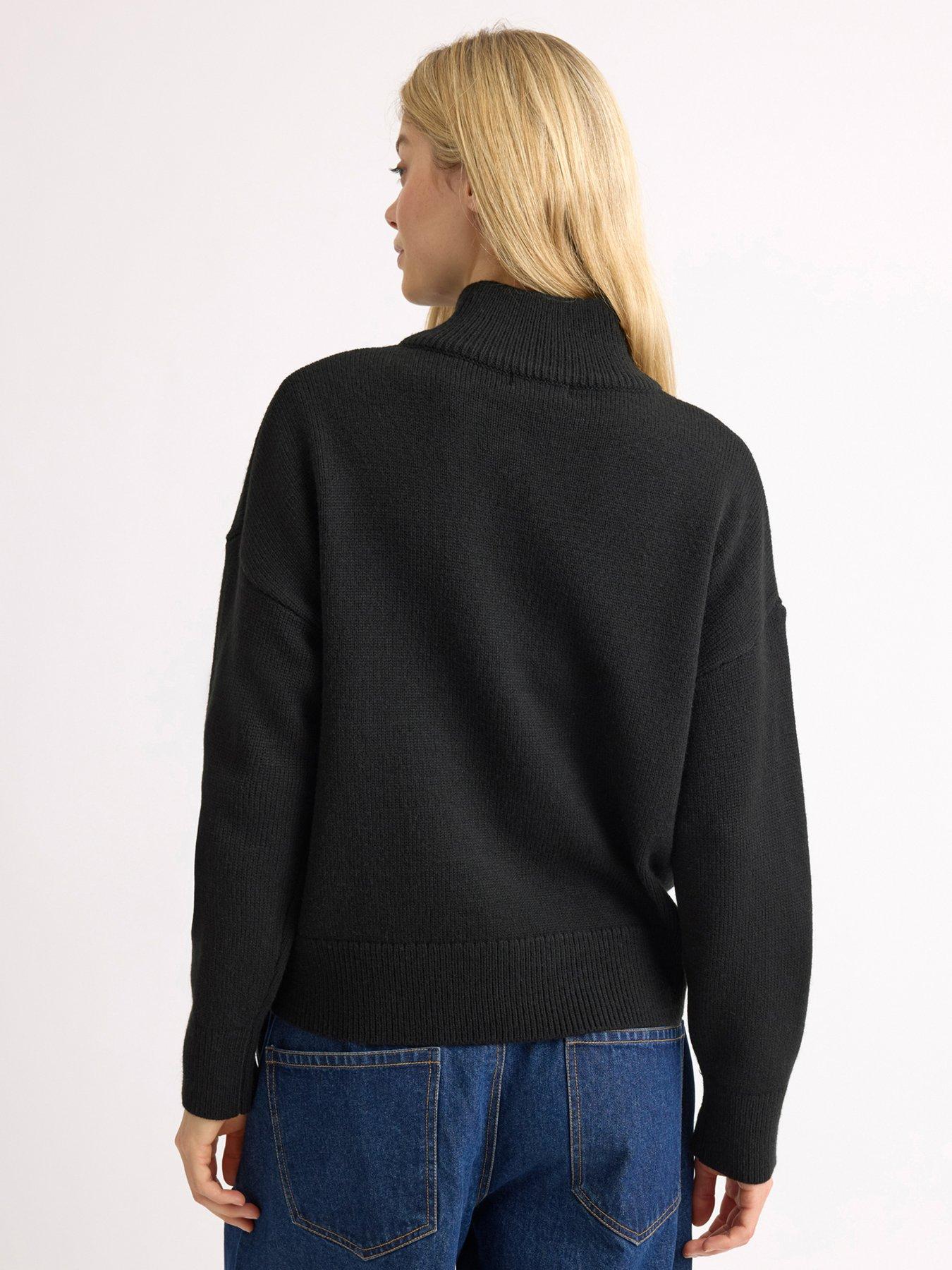 Image 2 of 4 of Albaray Half Zip Jumper - Black