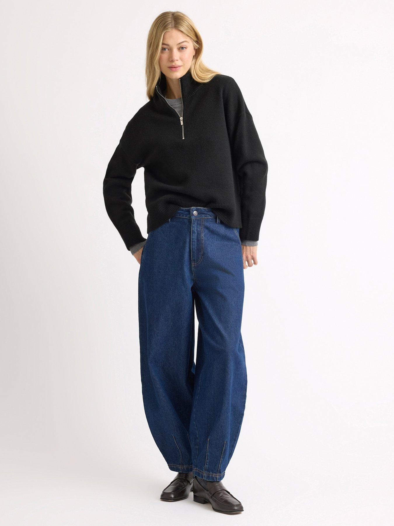 Image 4 of 4 of Albaray Half Zip Jumper - Black