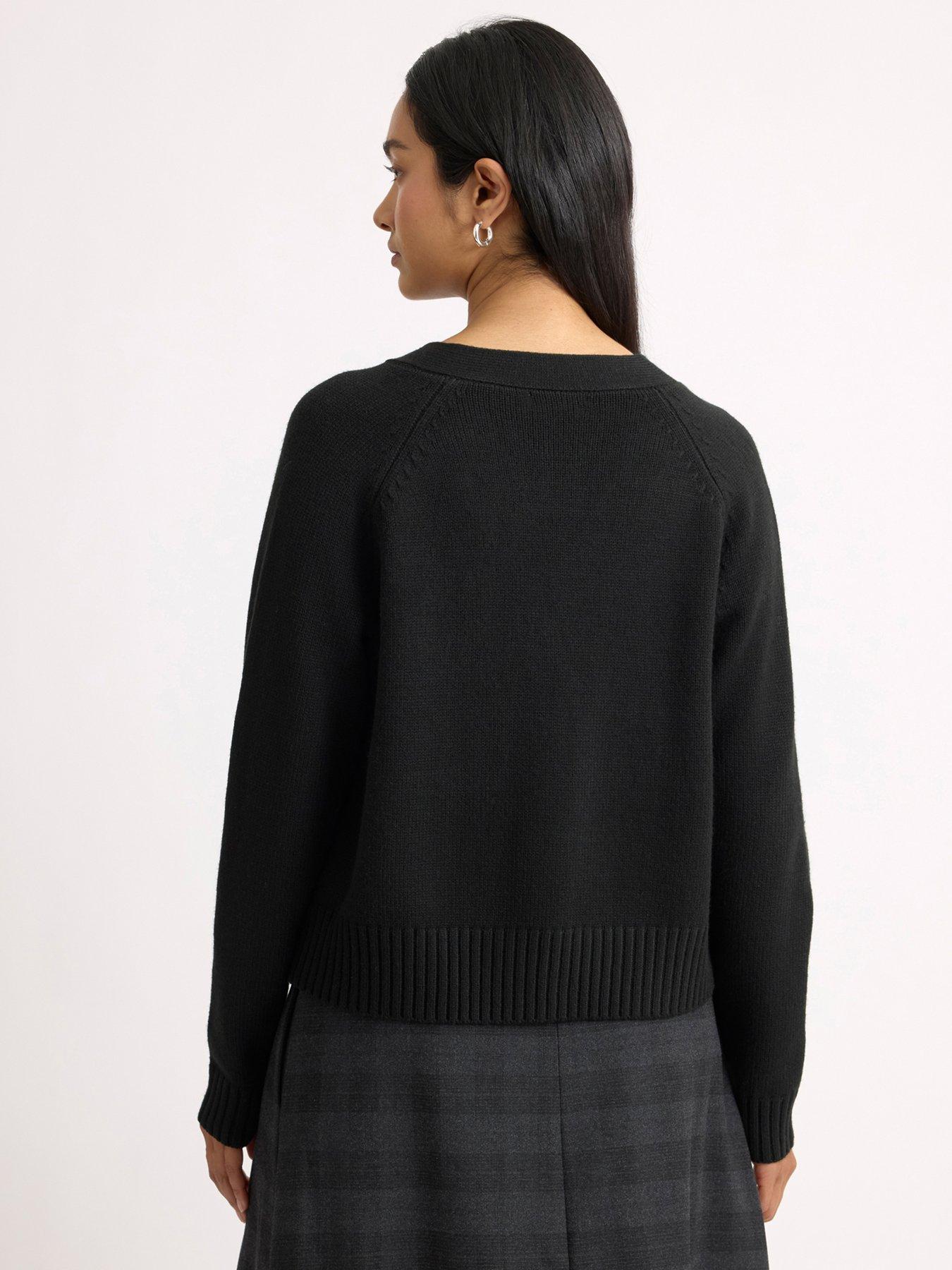 Image 2 of 4 of Albaray Relaxed V Neck Cardigan - Black