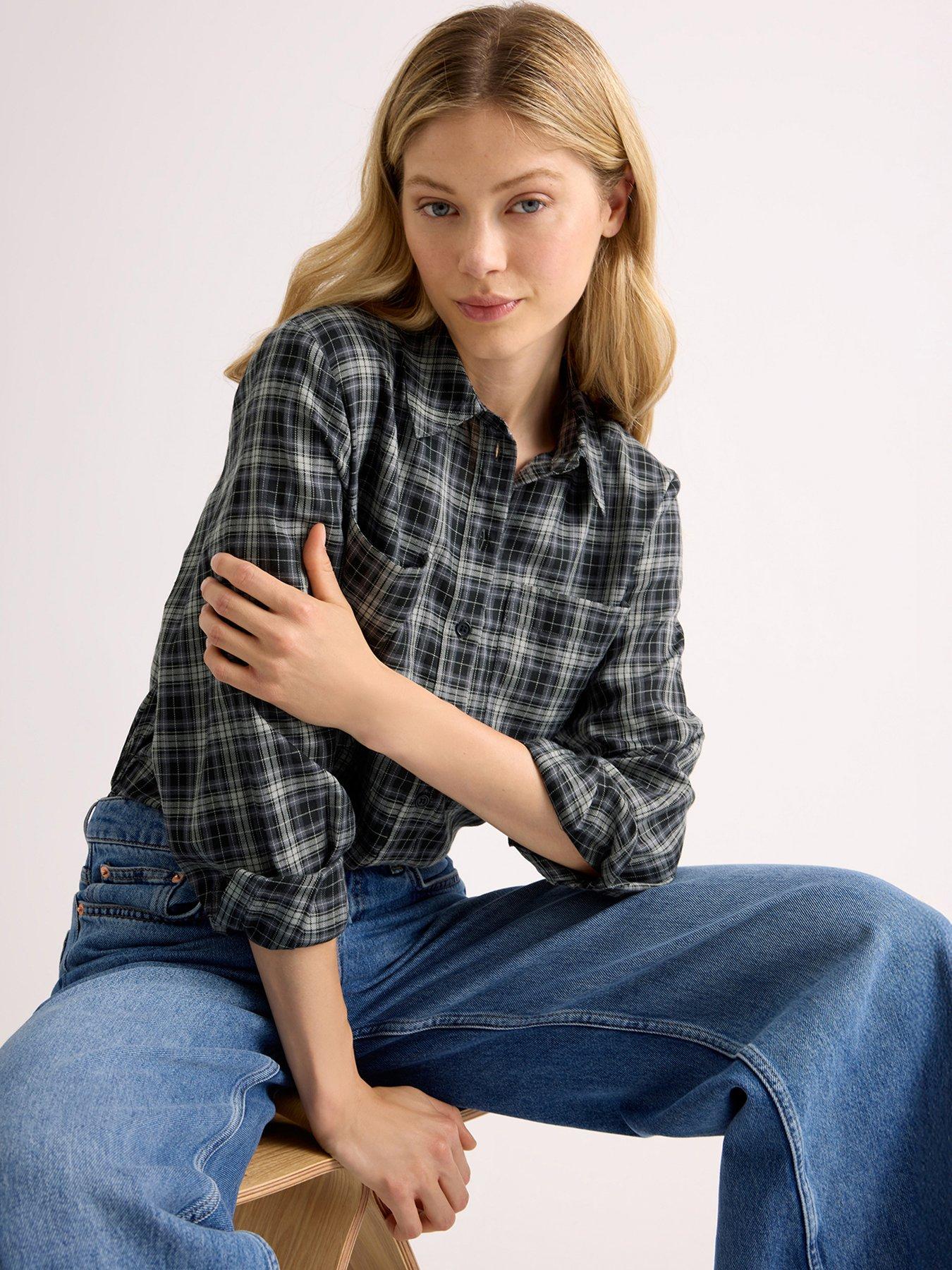 Image 1 of 4 of Albaray Check Shirt - Grey