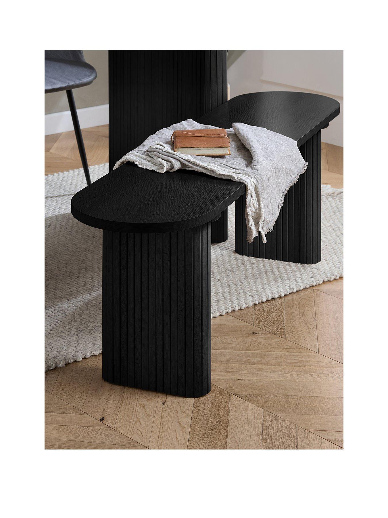 Image 2 of 6 of Birlea Axel Oval Fluted Dining Table With 2 Benches
