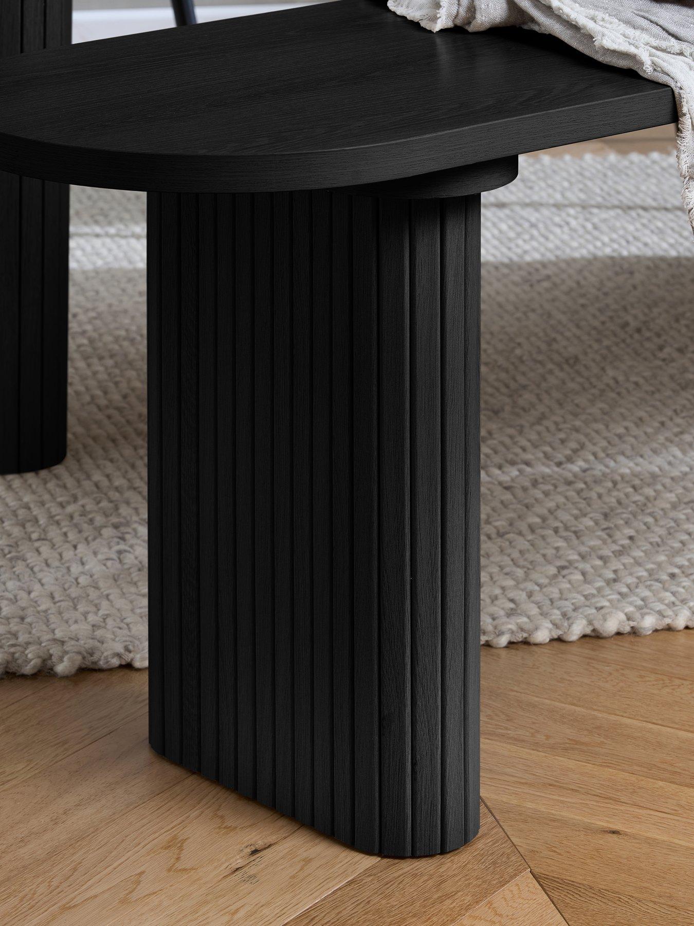 Image 4 of 7 of Birlea Axel Oval Fluted Dining Table With 2 Chairs And Bench
